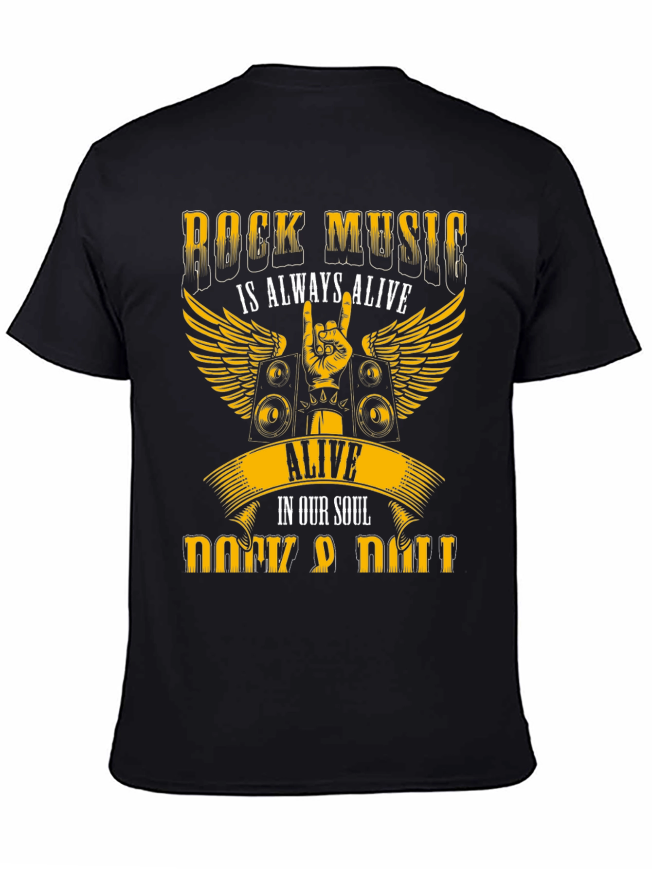 Rock Music Always Alive Black T-Shirt