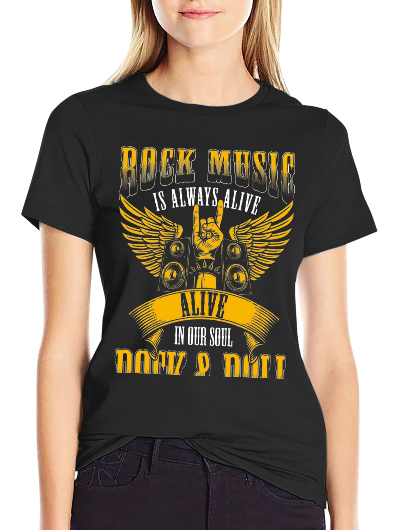 Rock Music Always Alive Black T-Shirt