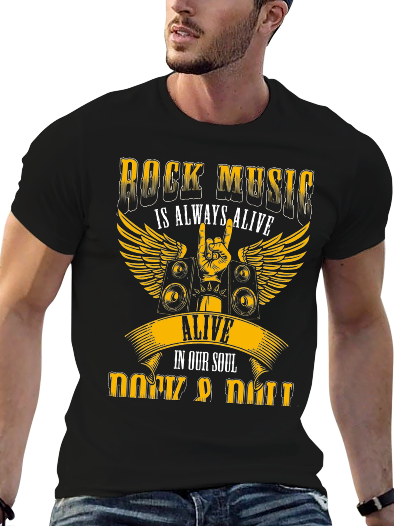 Rock Music Always Alive Black T-Shirt