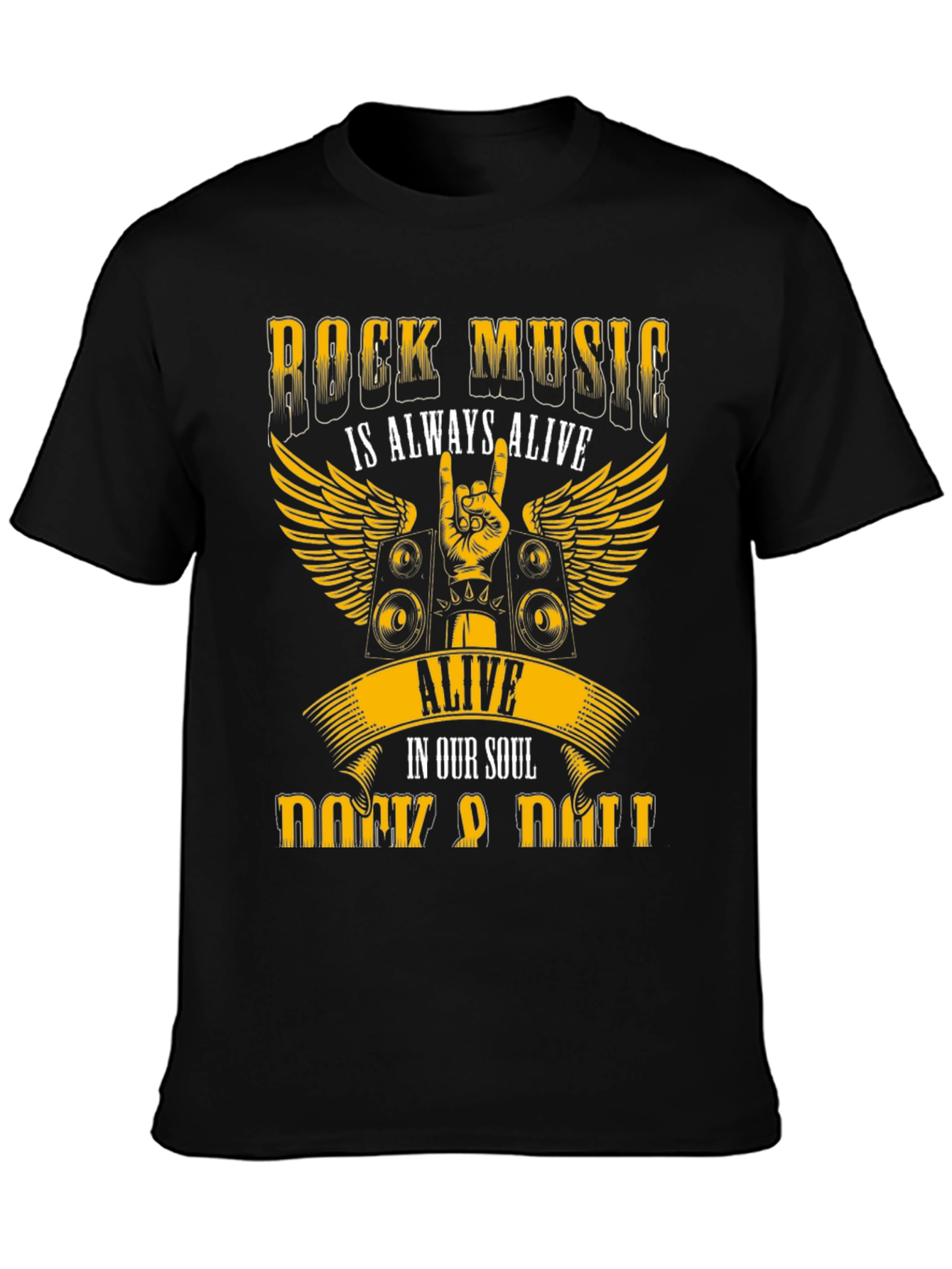 Rock Music Always Alive Black T-Shirt