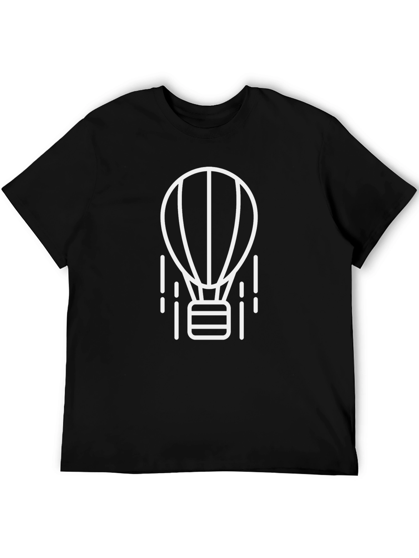 Black T-Shirt with Hot Air Balloon Graphic