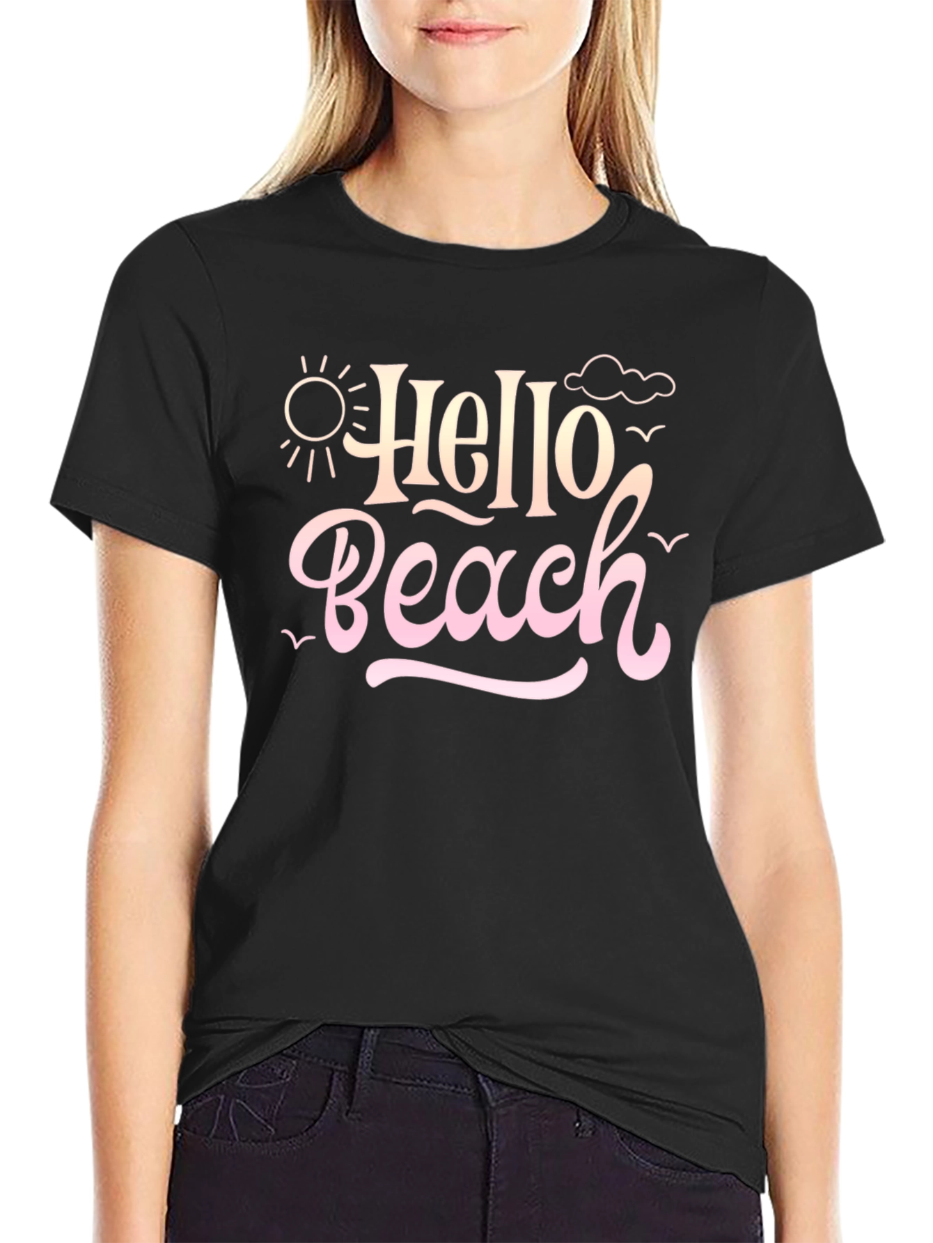 Hello Beach Graphic T-Shirt - Summer Ready