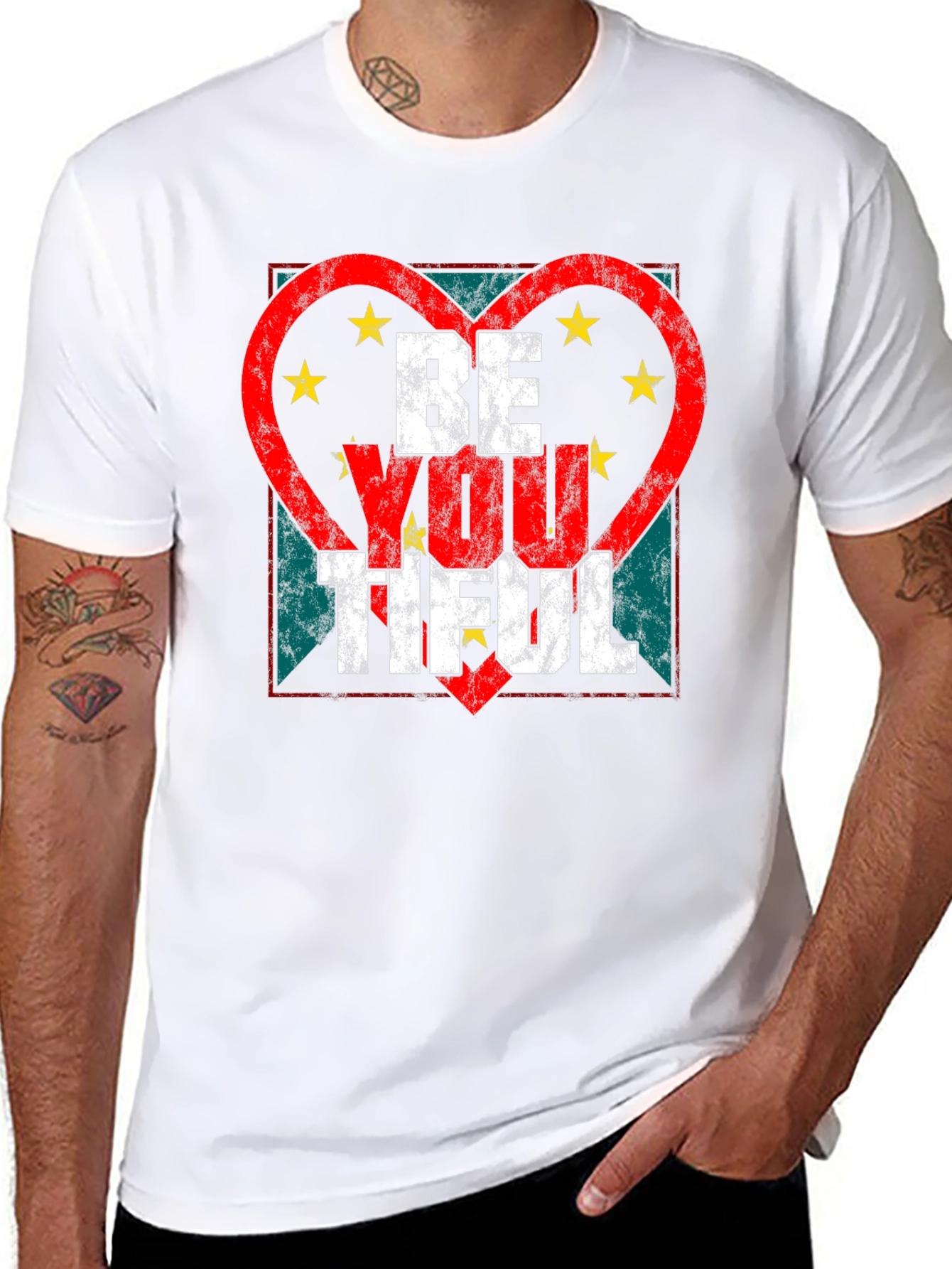Be You Tiful Graphic Tee - Heart Star Design