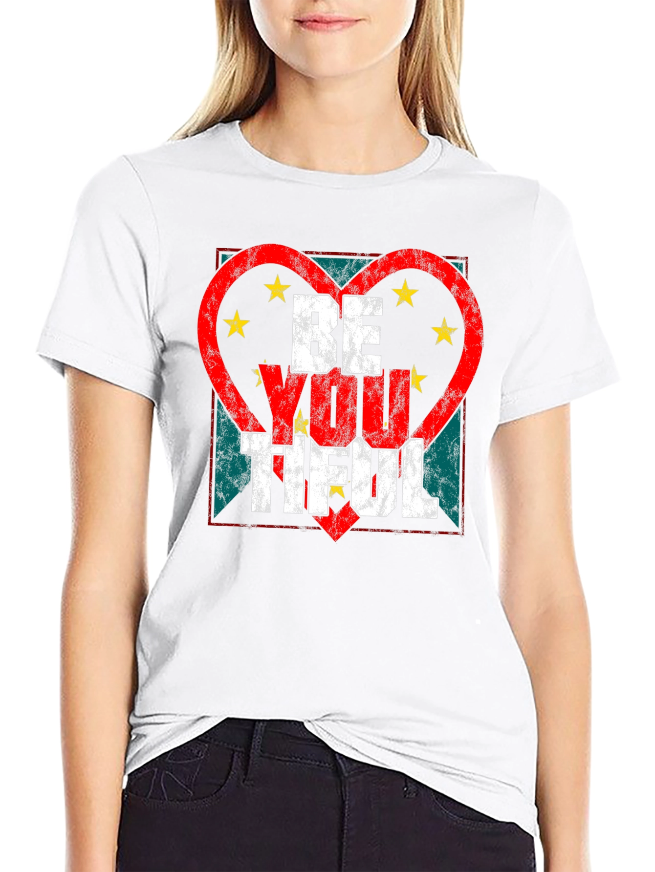 Be You Tiful Graphic Tee - Heart Star Design