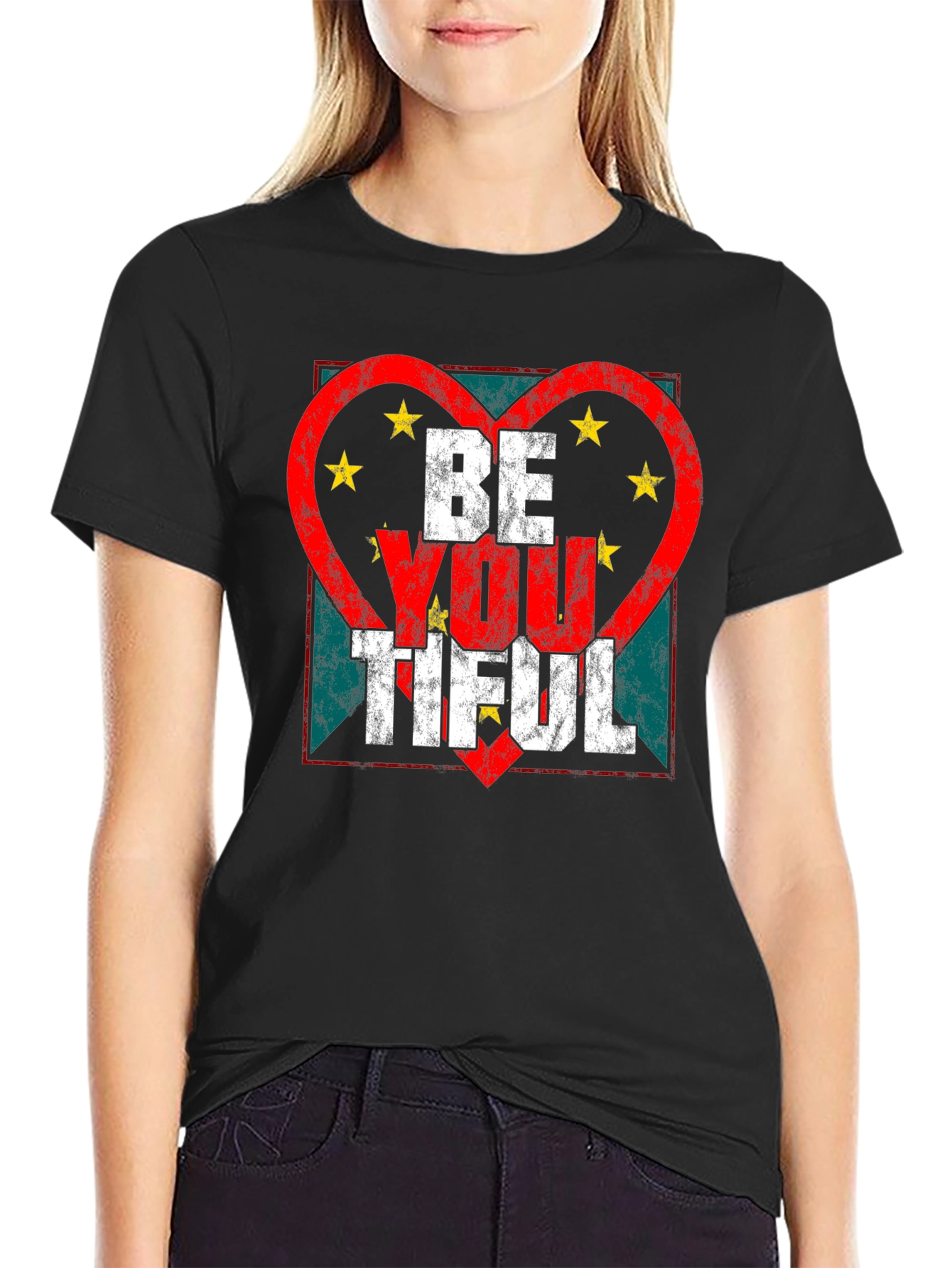 Be You Tiful Graphic Tee - Heart Star Design