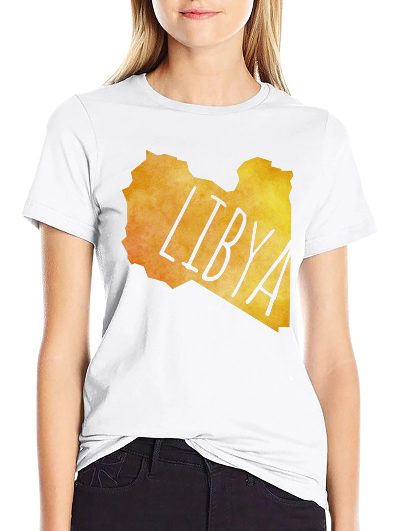 Libya Map Graphic T-Shirt - Black