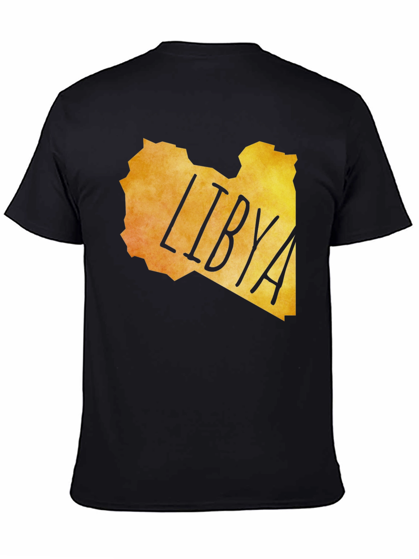 Libya Map Graphic T-Shirt - Black