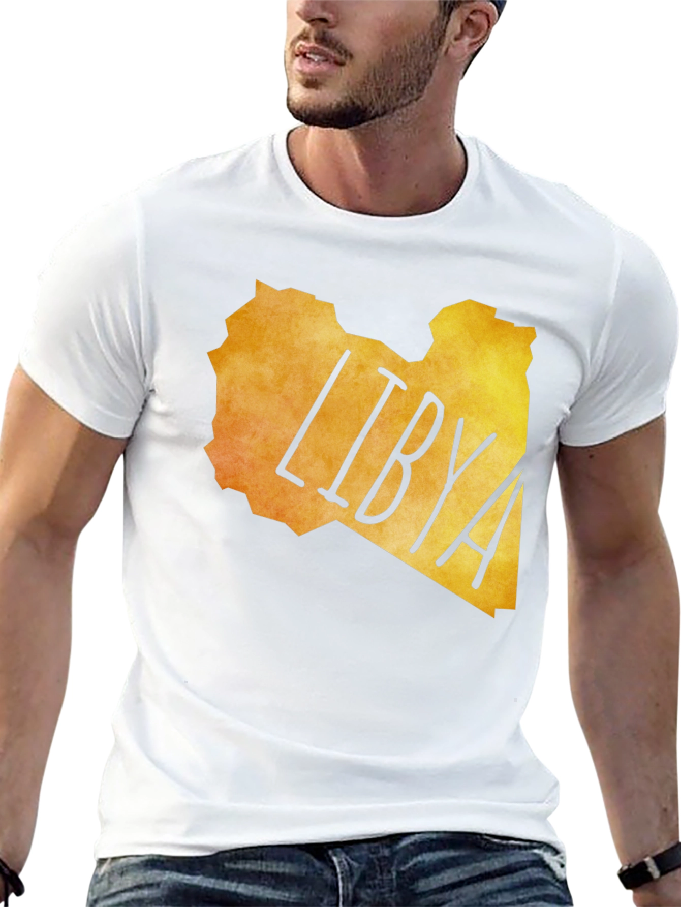 Libya Map Graphic T-Shirt - Black