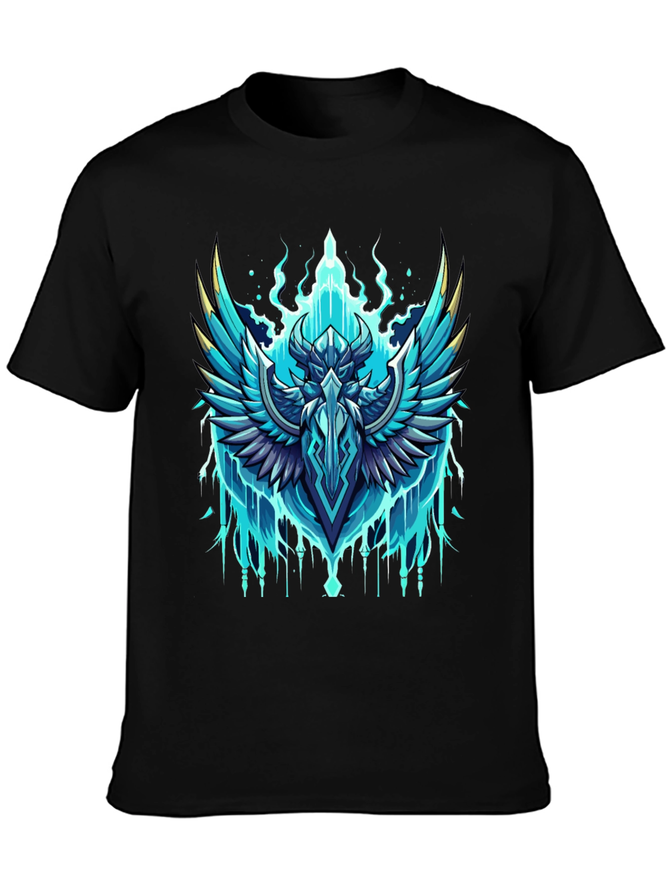 Epic Winged Crest Graphic Tee - Black Cotton