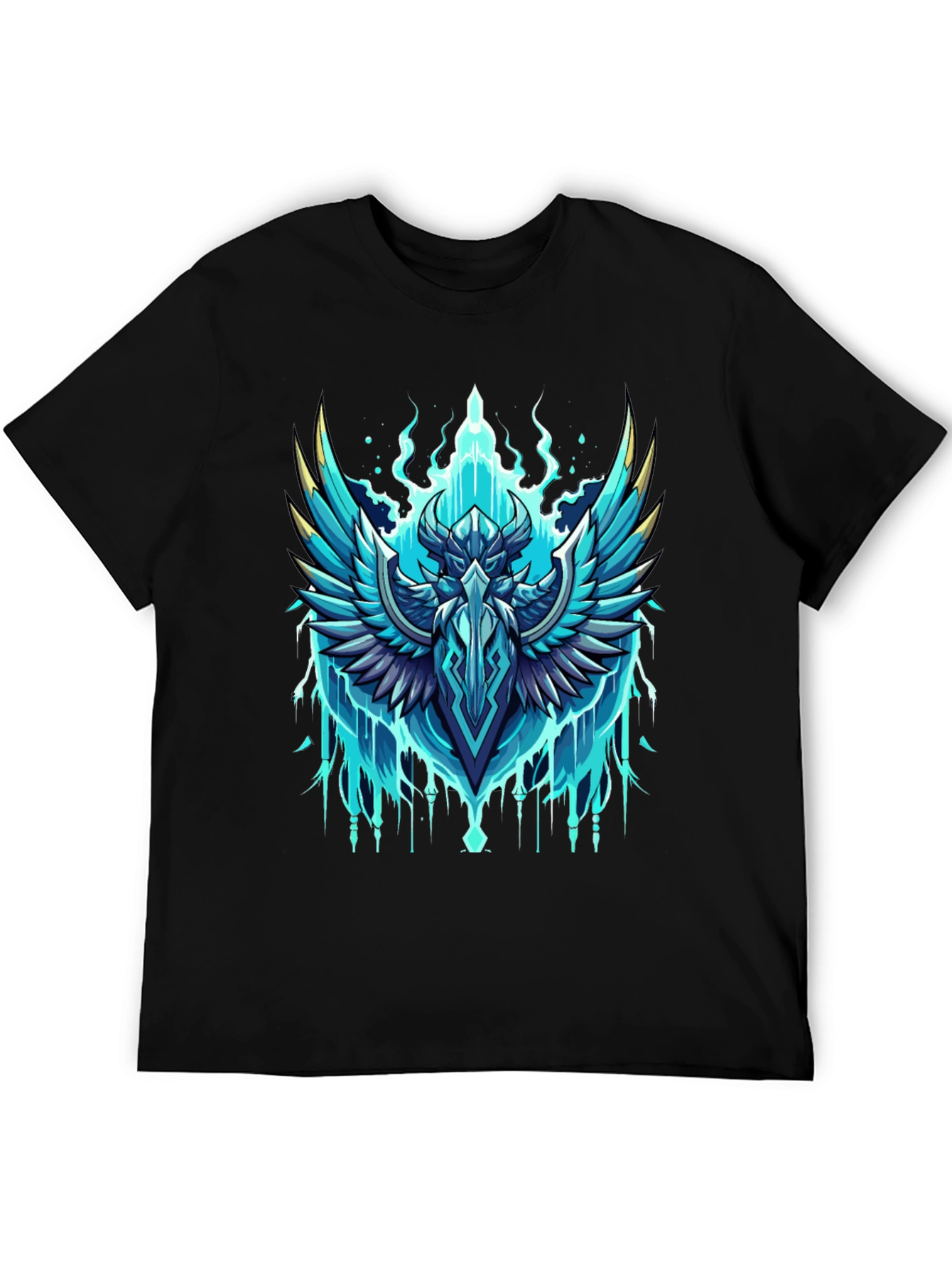 Epic Winged Crest Graphic Tee - Black Cotton