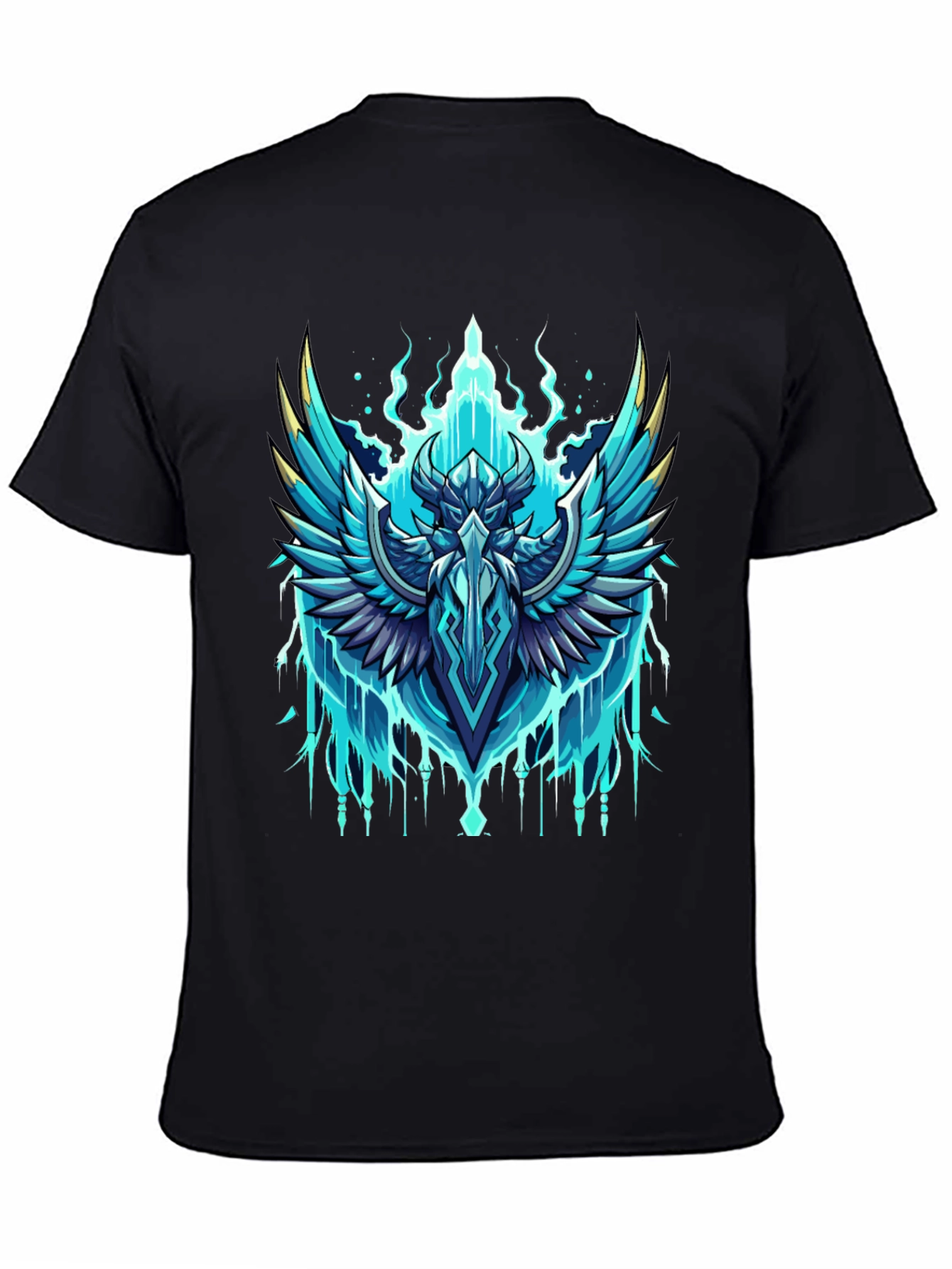 Epic Winged Crest Graphic Tee - Black Cotton