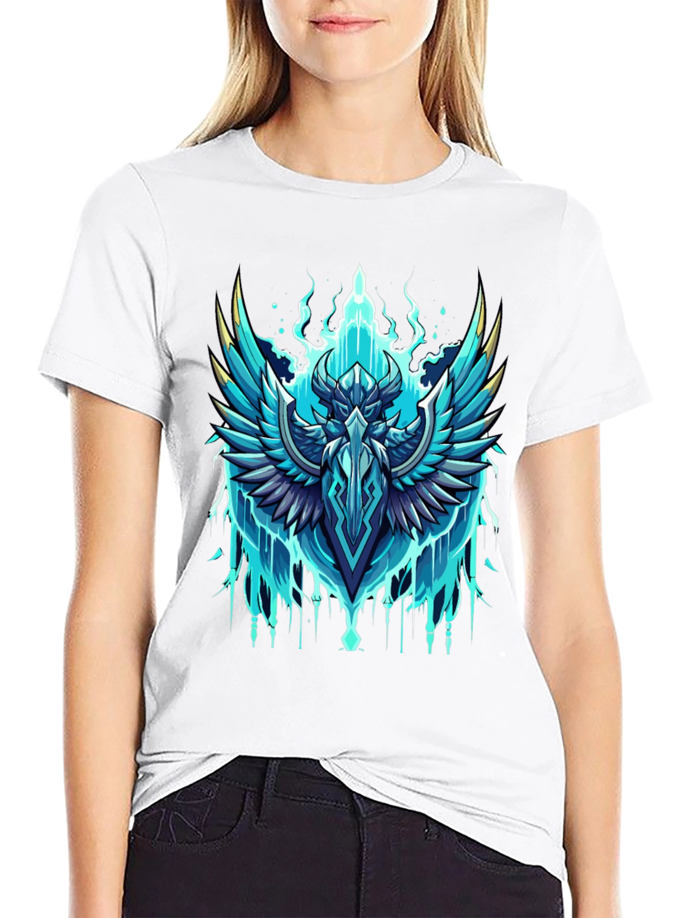 Epic Winged Crest Graphic Tee - Black Cotton