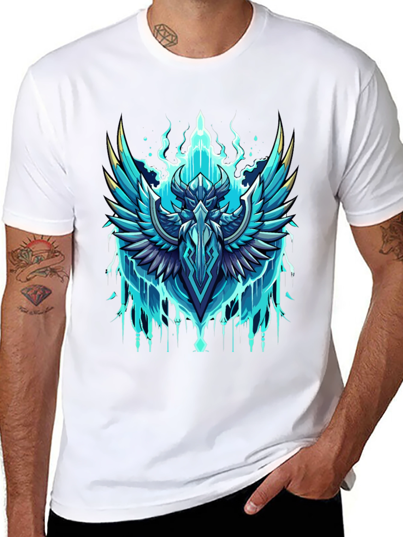 Epic Winged Crest Graphic Tee - Black Cotton