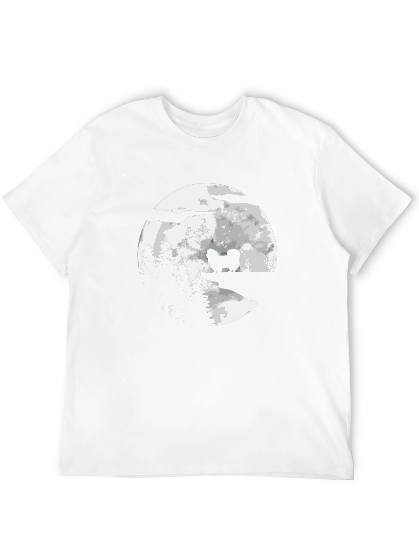 Dog Moon Silhouette Graphic T-Shirt