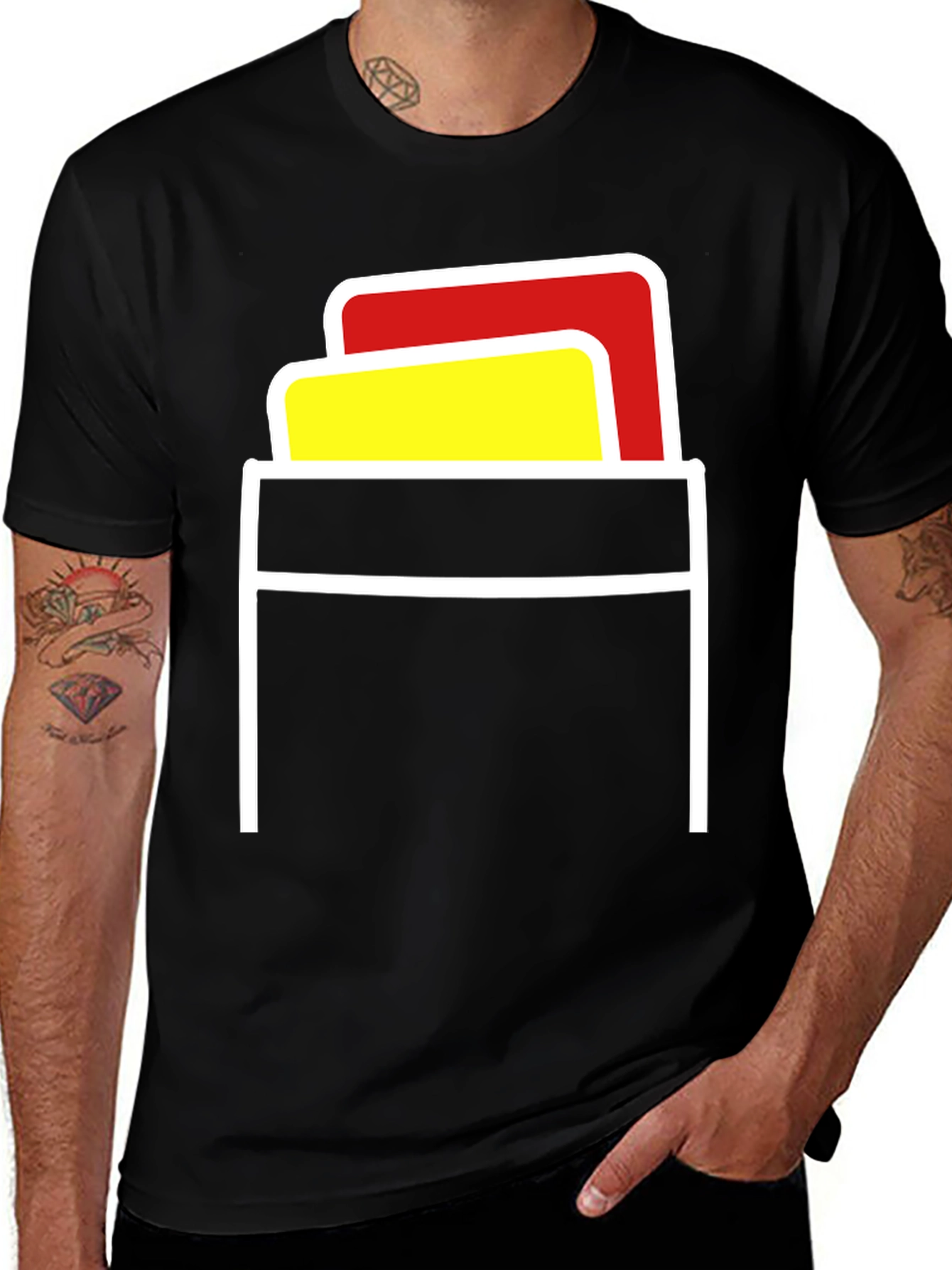 Referee Card Pocket T-Shirt - Black