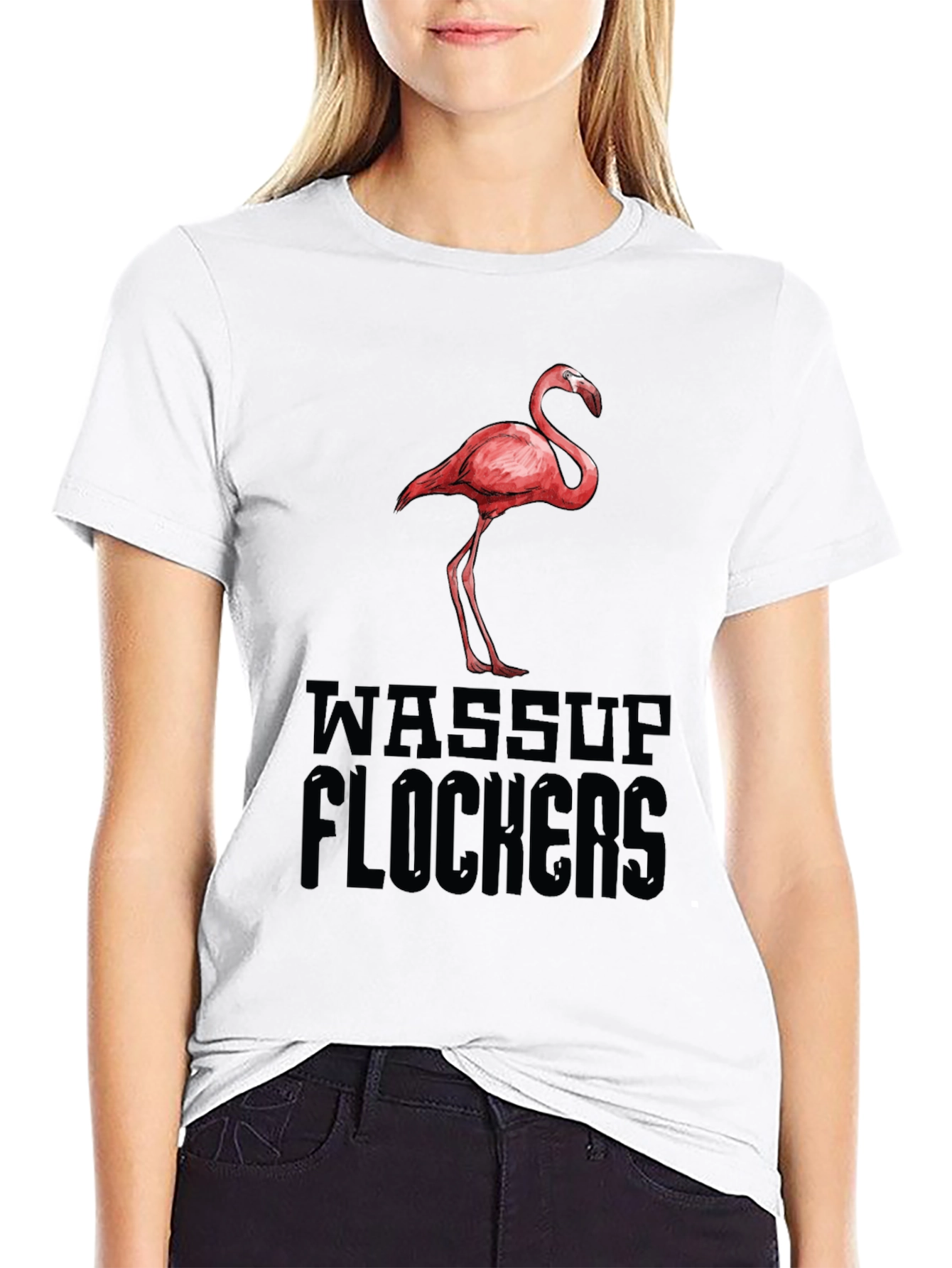 Wassup Flockers Flamingo Graphic Tee