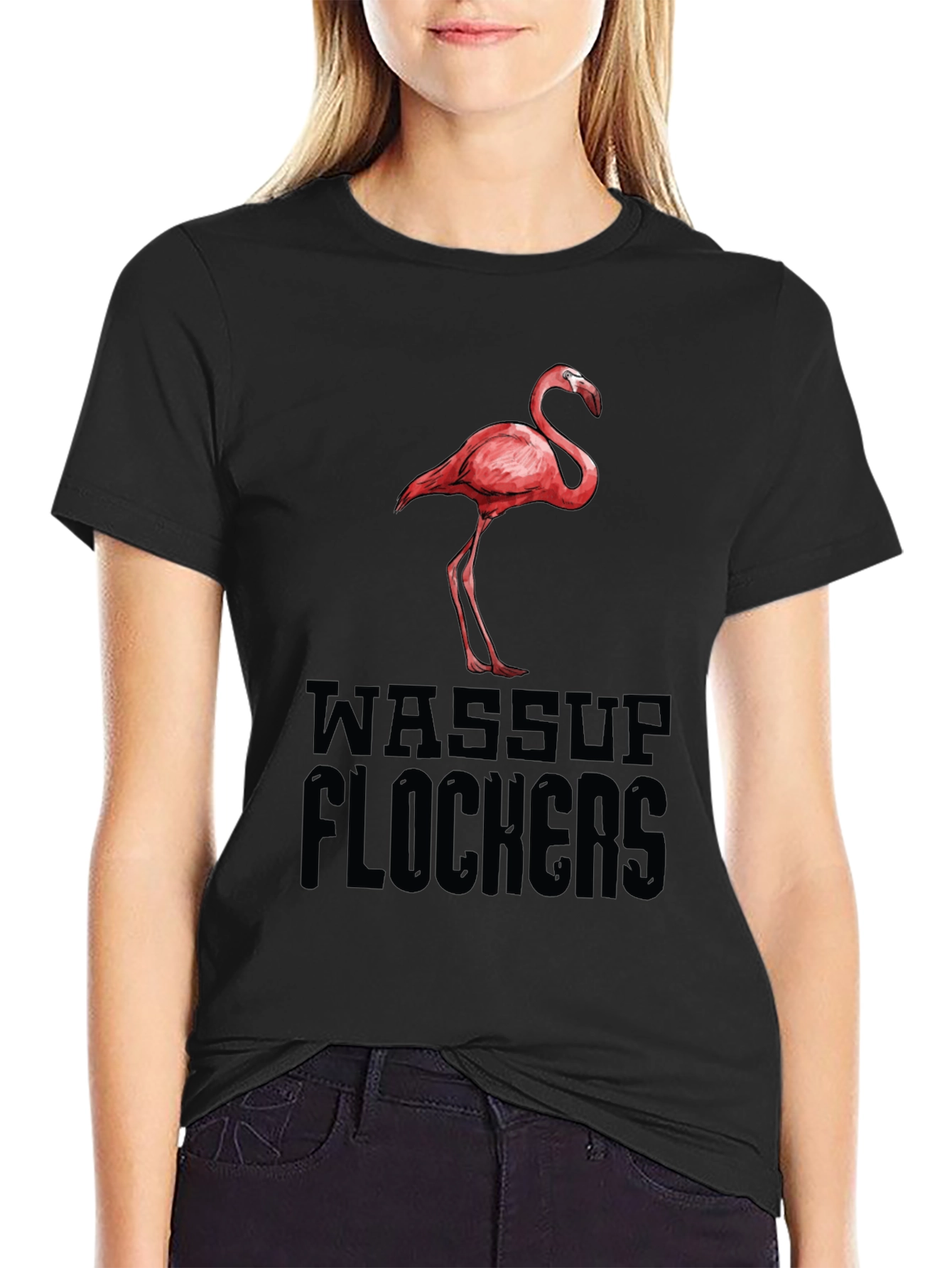 Wassup Flockers Flamingo Graphic Tee