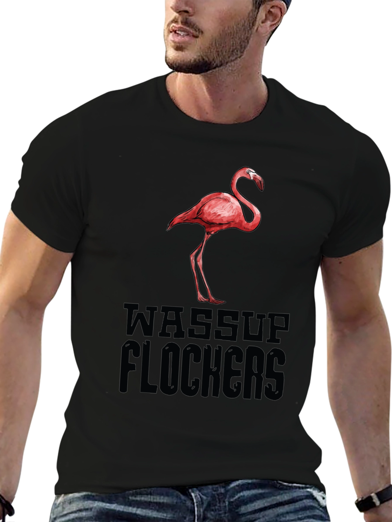 Wassup Flockers Flamingo Graphic Tee