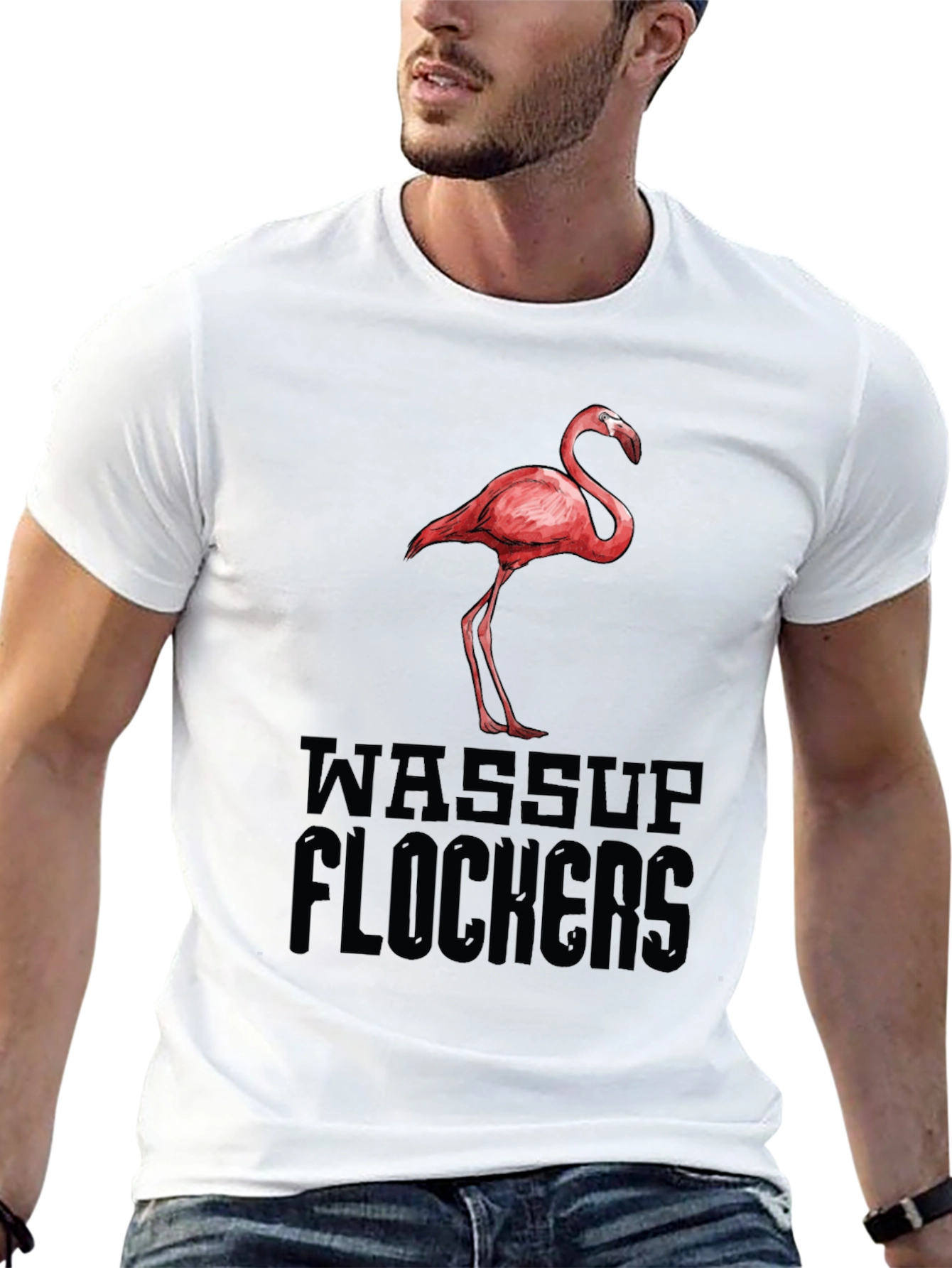 Wassup Flockers Flamingo Graphic Tee