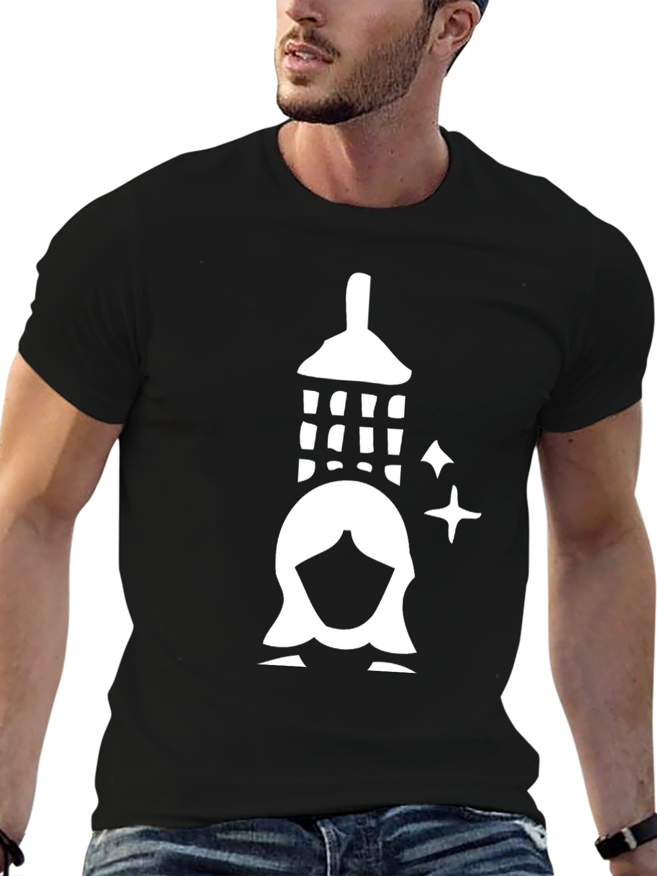 Shower Girl Graphic Tee - Black Cotton T-Shirt