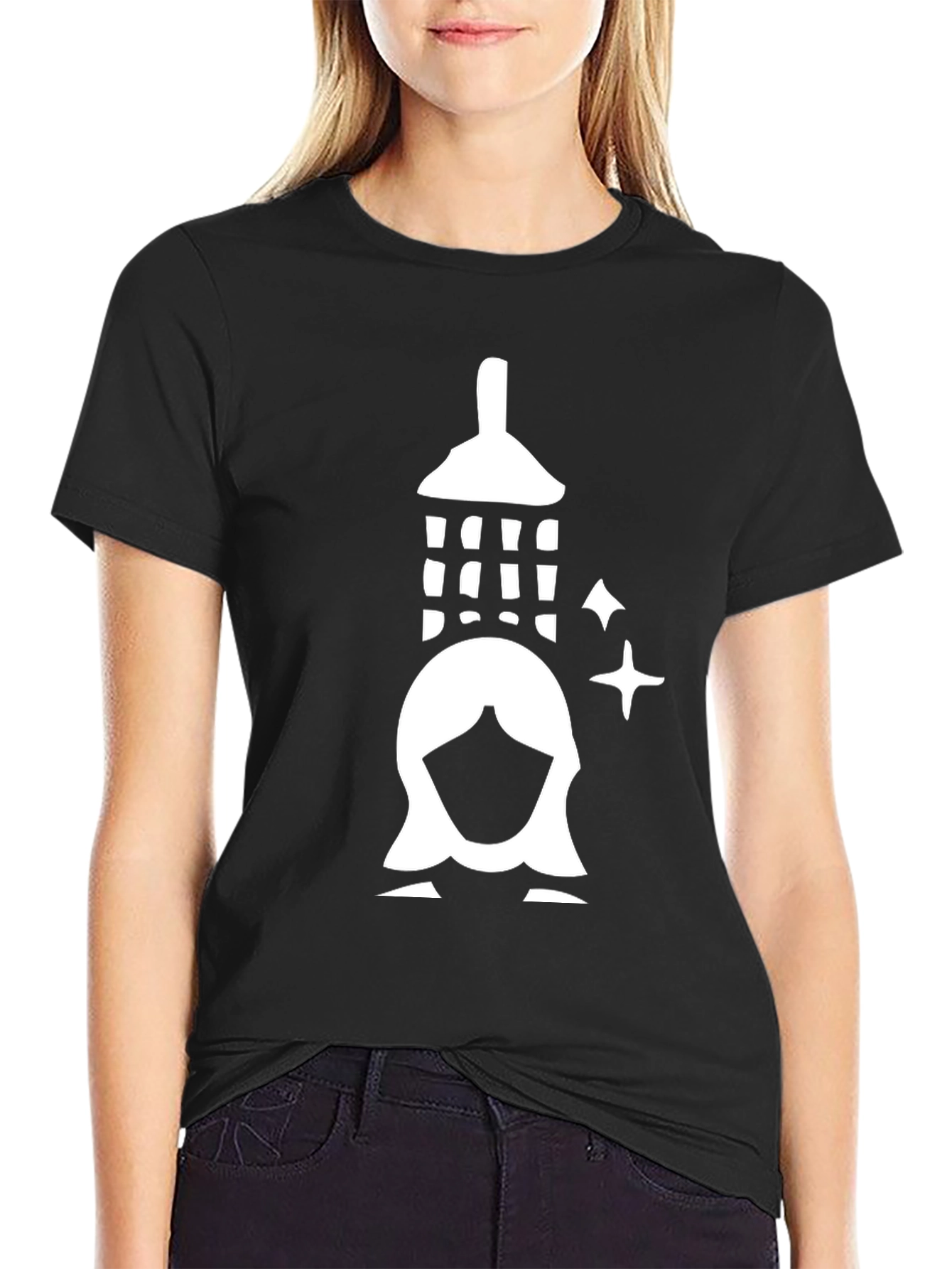 Shower Girl Graphic Tee - Black Cotton T-Shirt
