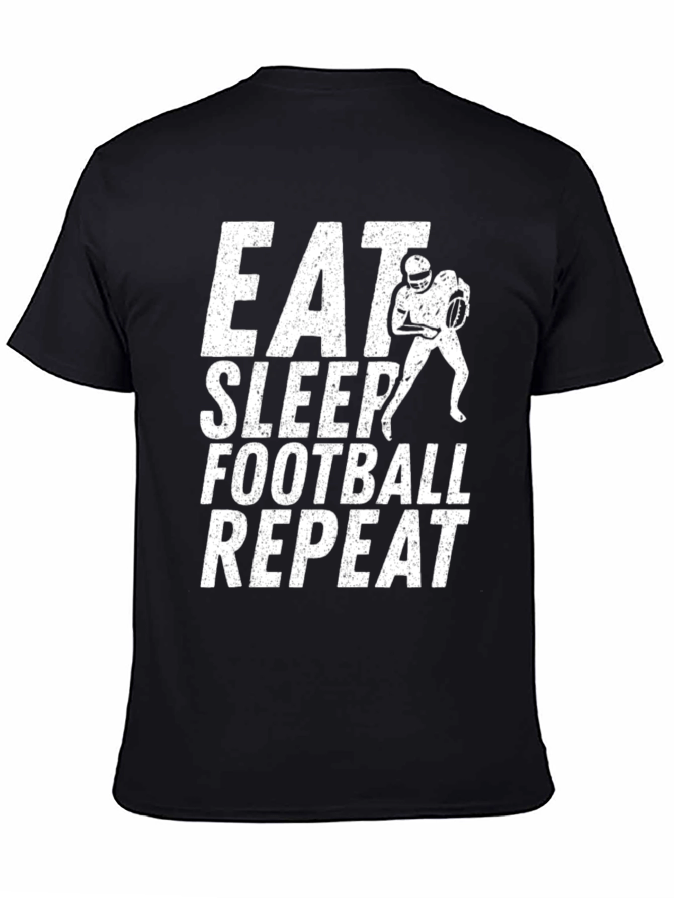 Eat Sleep Football Repeat Black Graphic Tee