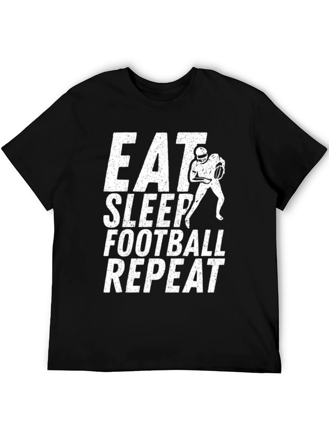 Eat Sleep Football Repeat Black Graphic Tee
