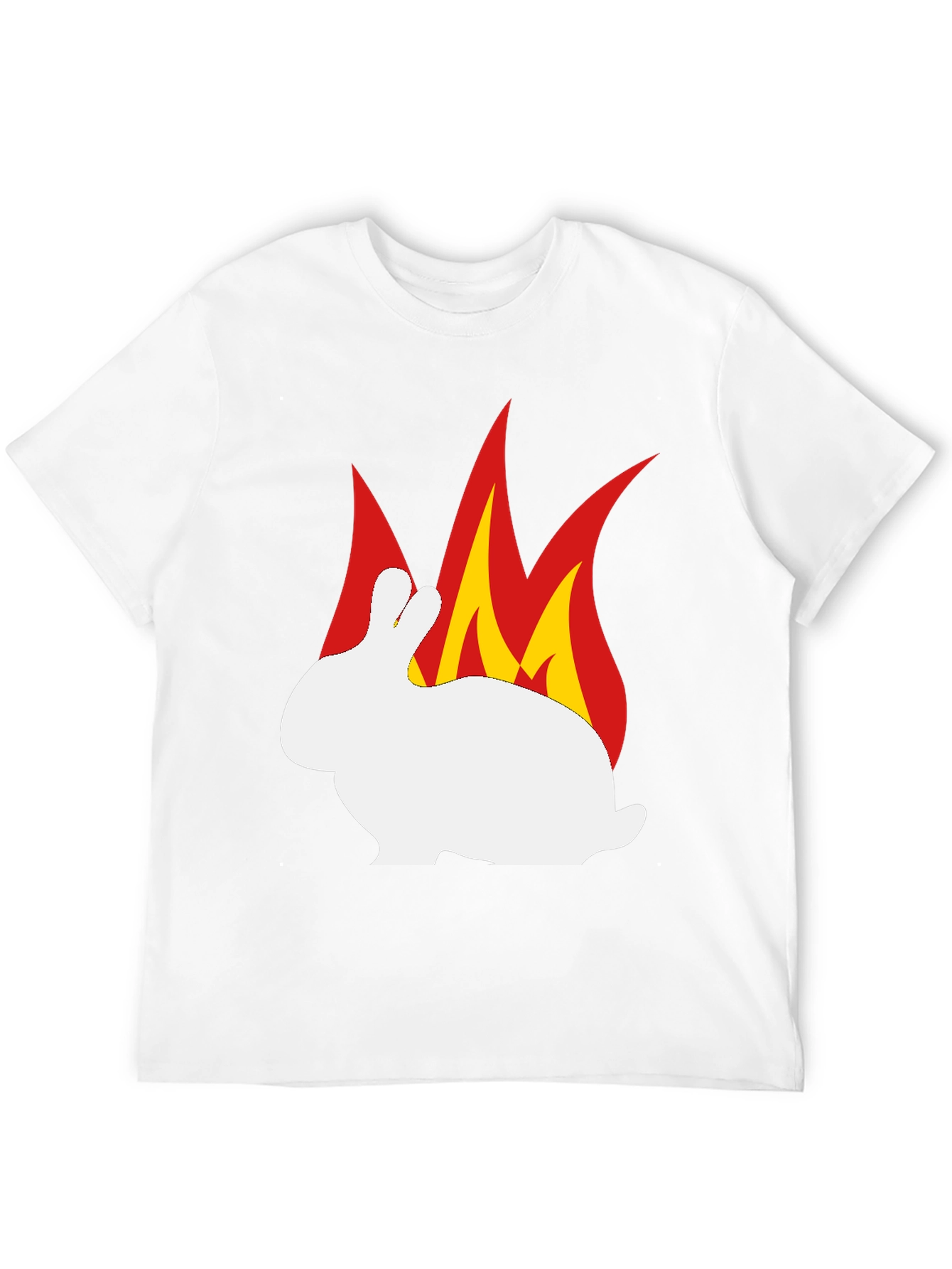 Burning Rabbit Graphic Tee - Black Cotton T-Shirt