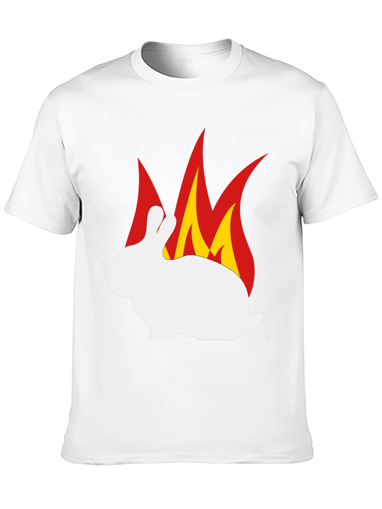 Burning Rabbit Graphic Tee - Black Cotton T-Shirt