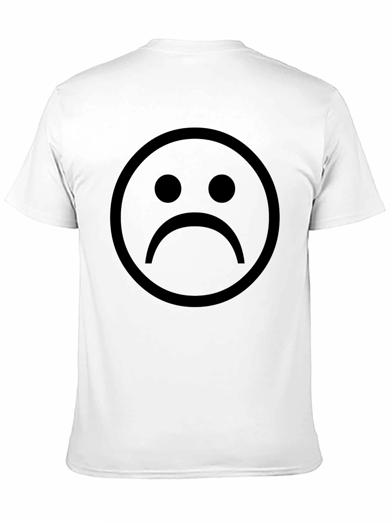 Sad Face Graphic Tee - Black Cotton Comfort