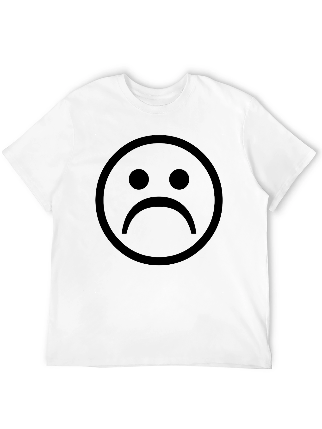 Sad Face Graphic Tee - Black Cotton Comfort