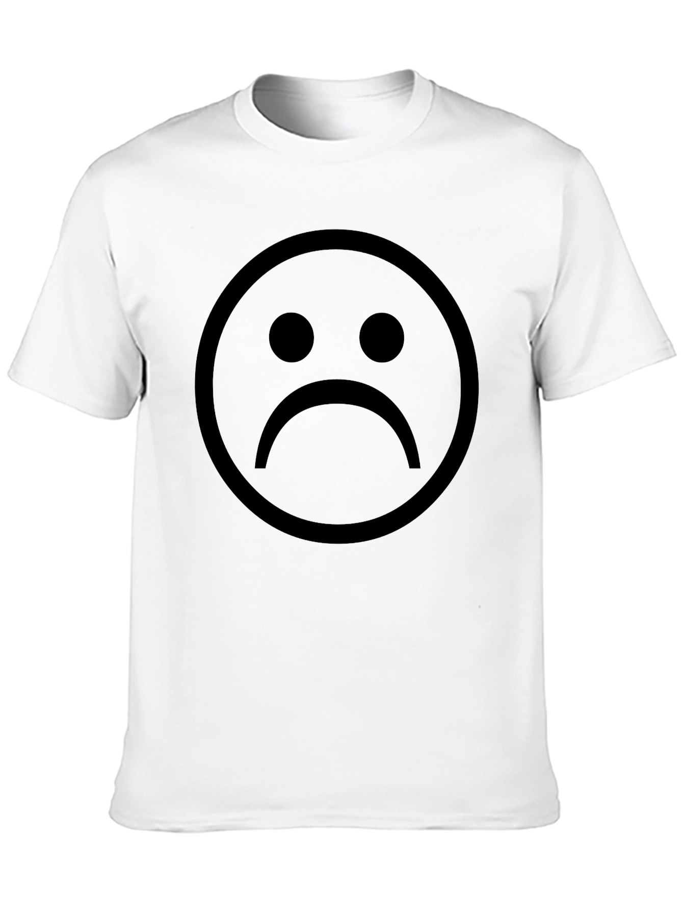 Sad Face Graphic Tee - Black Cotton Comfort