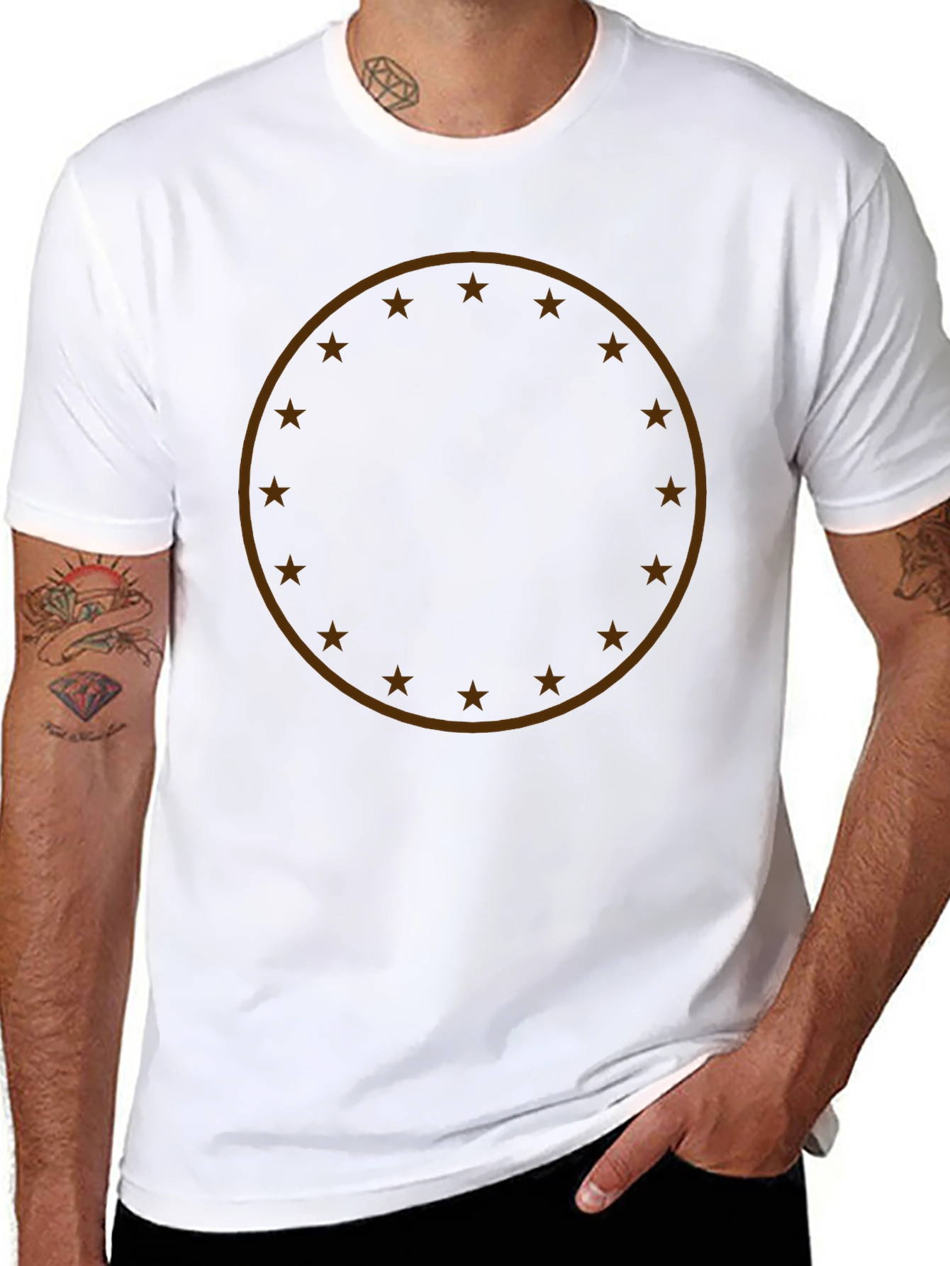 Star Circle Graphic T-Shirt - Modern Casual Tee