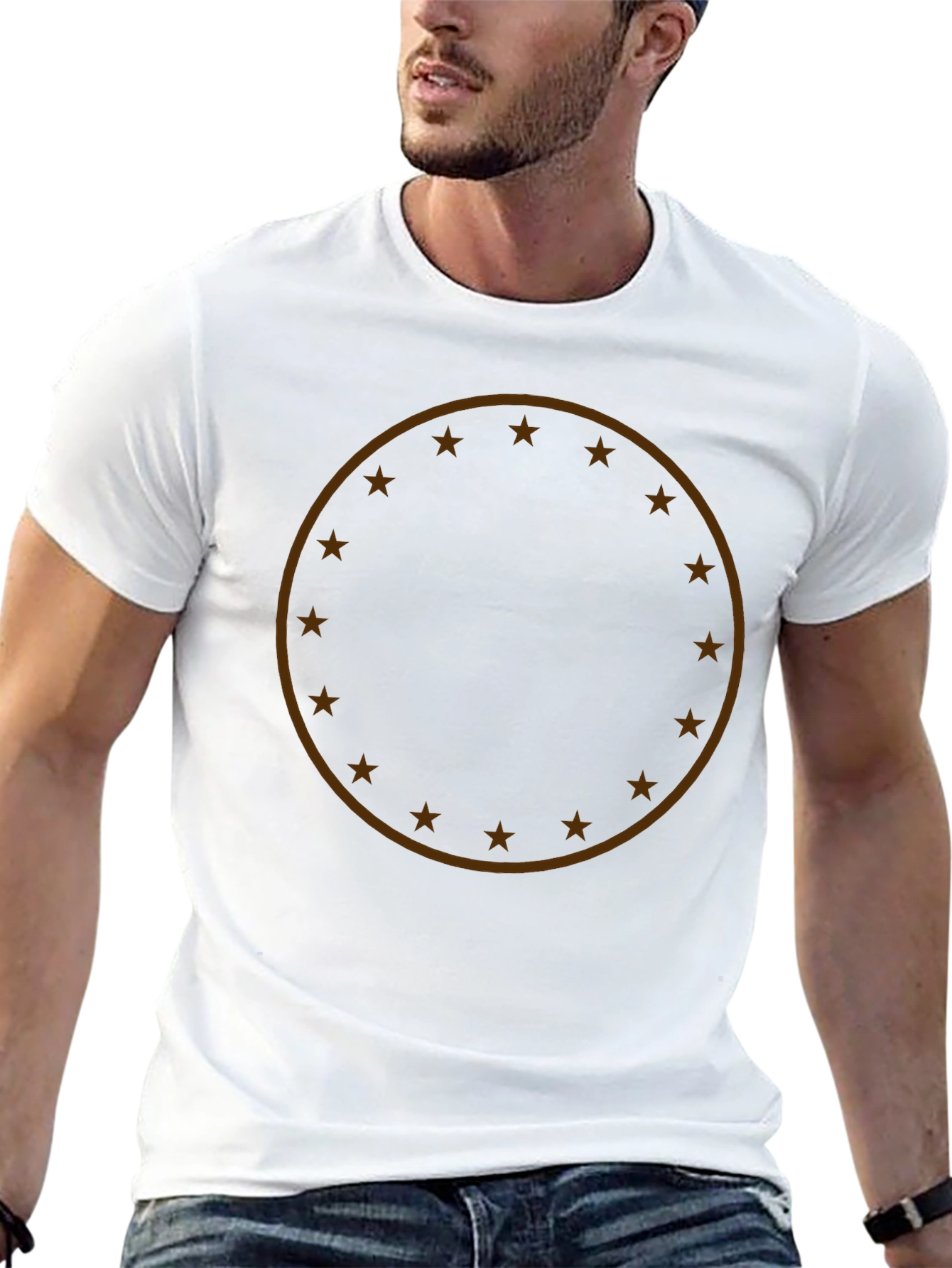 Star Circle Graphic T-Shirt - Modern Casual Tee