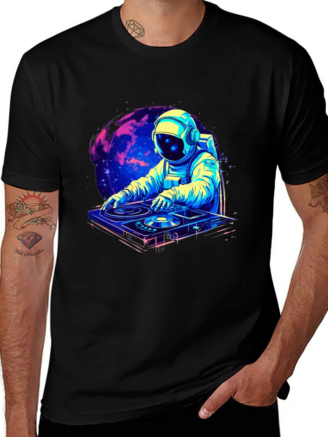 DJ Astronaut T-Shirt - Space Rave Design