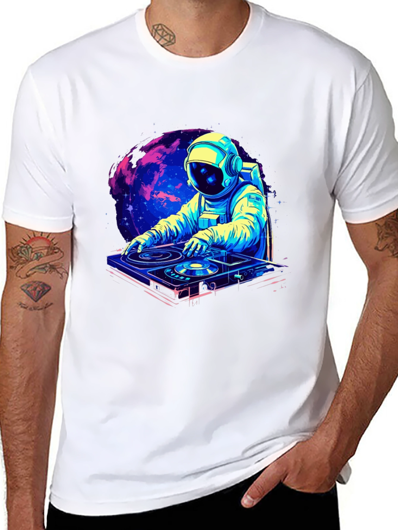 DJ Astronaut T-Shirt - Space Rave Design