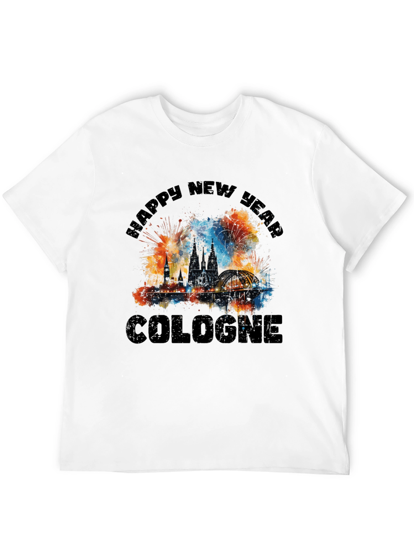 Happy New Year Cologne Black T-Shirt