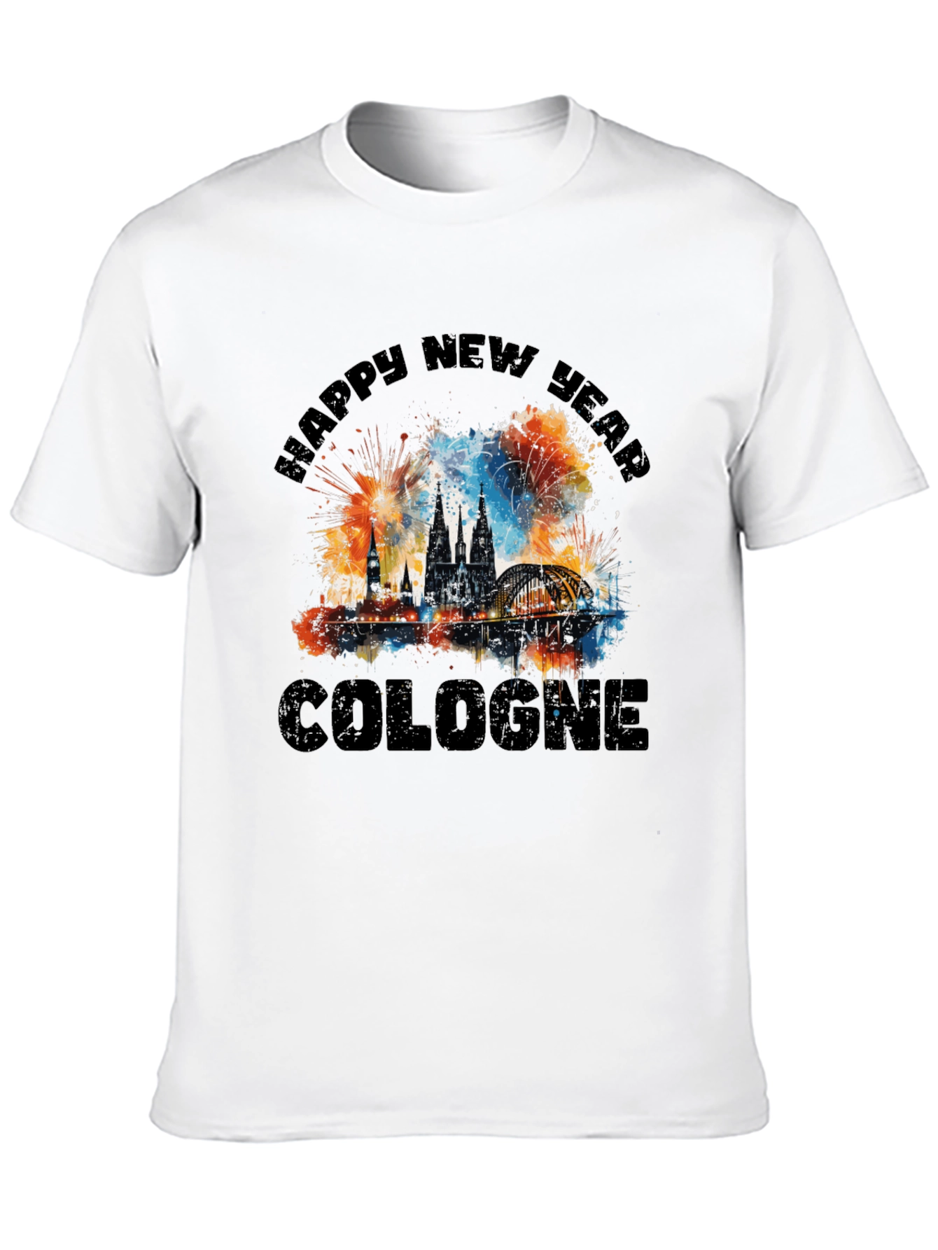 Happy New Year Cologne Black T-Shirt