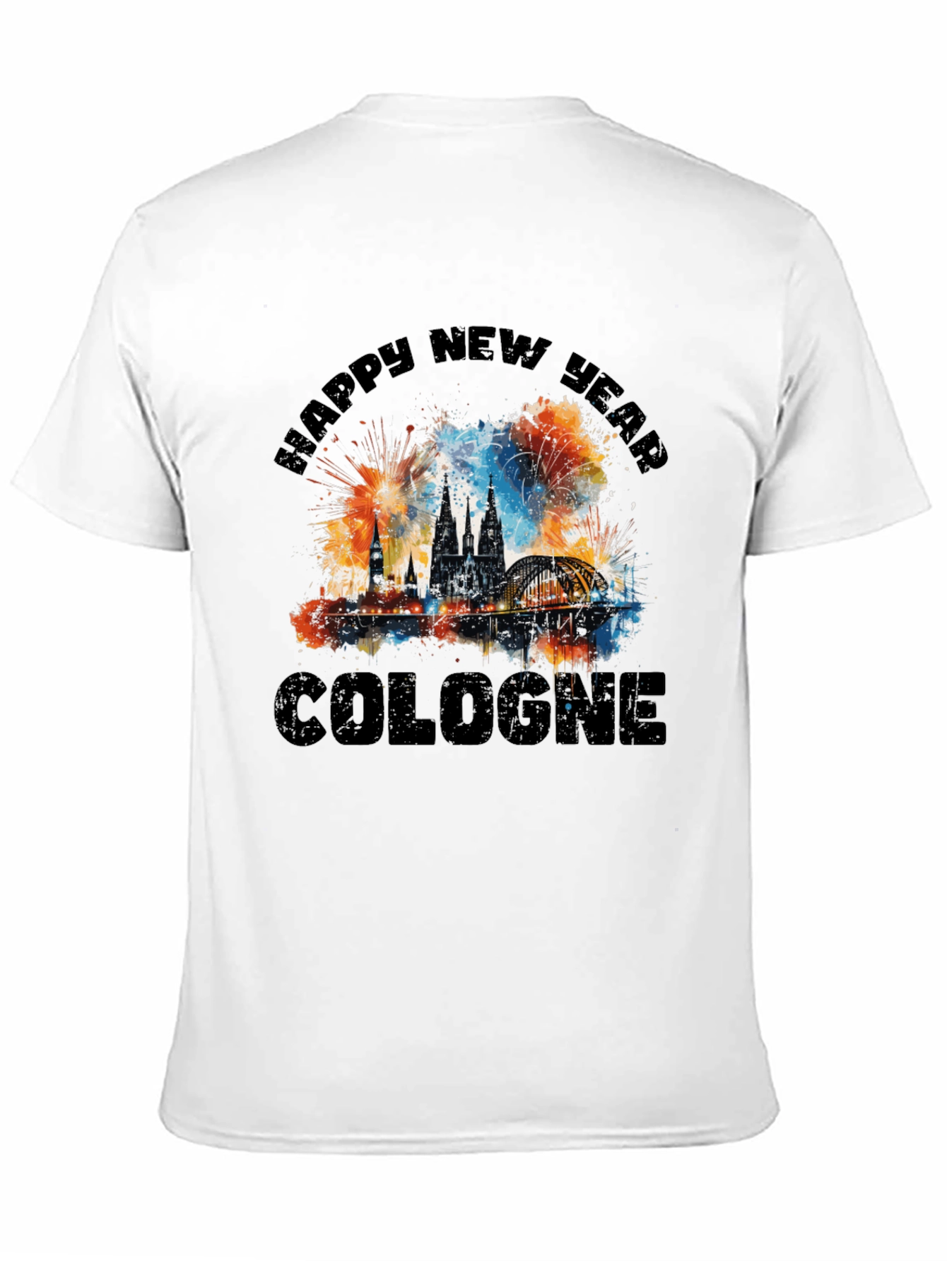 Happy New Year Cologne Black T-Shirt