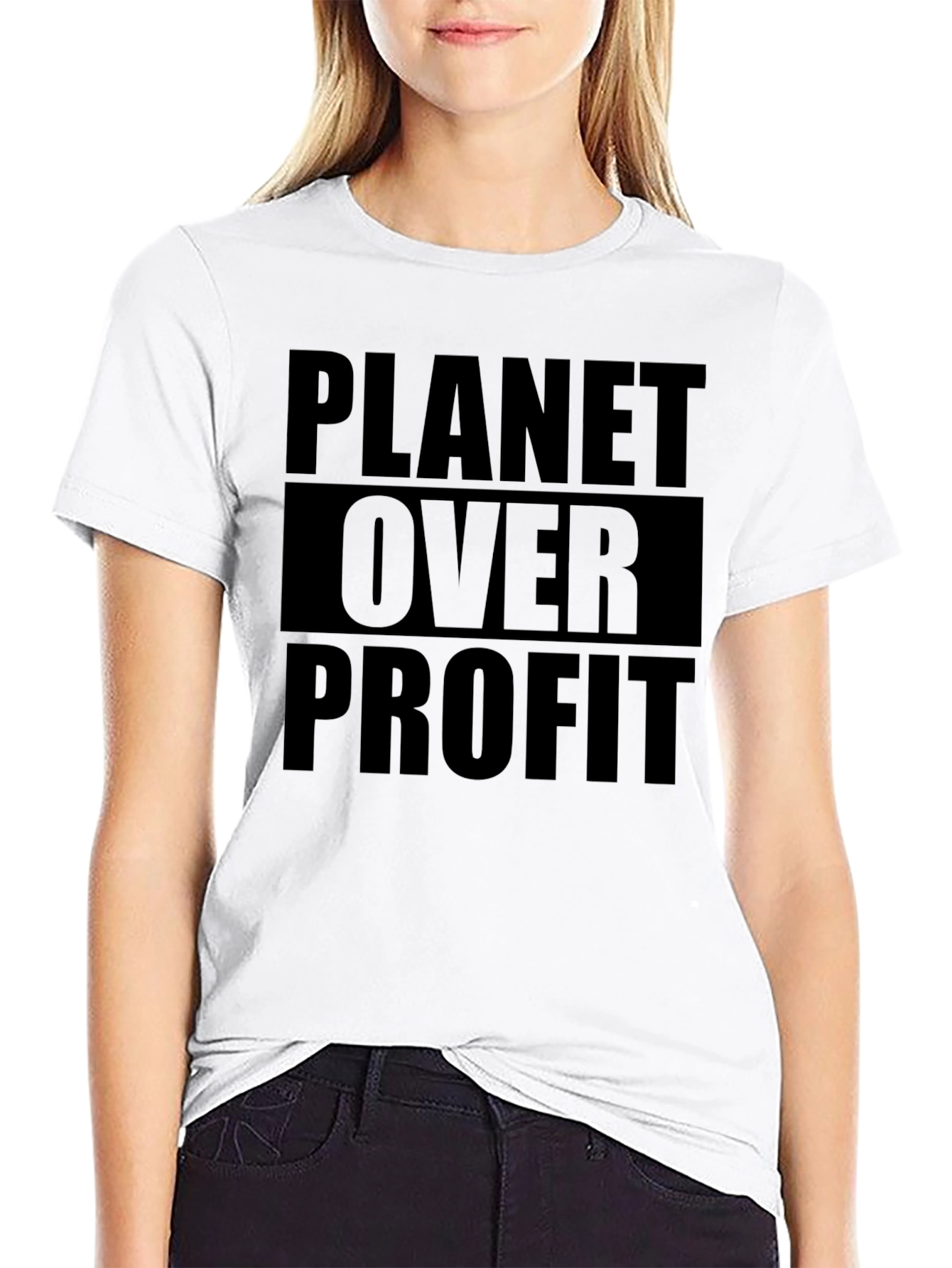 Planet Over Profit Graphic T-Shirt - Eco-Friendly Statement Tee