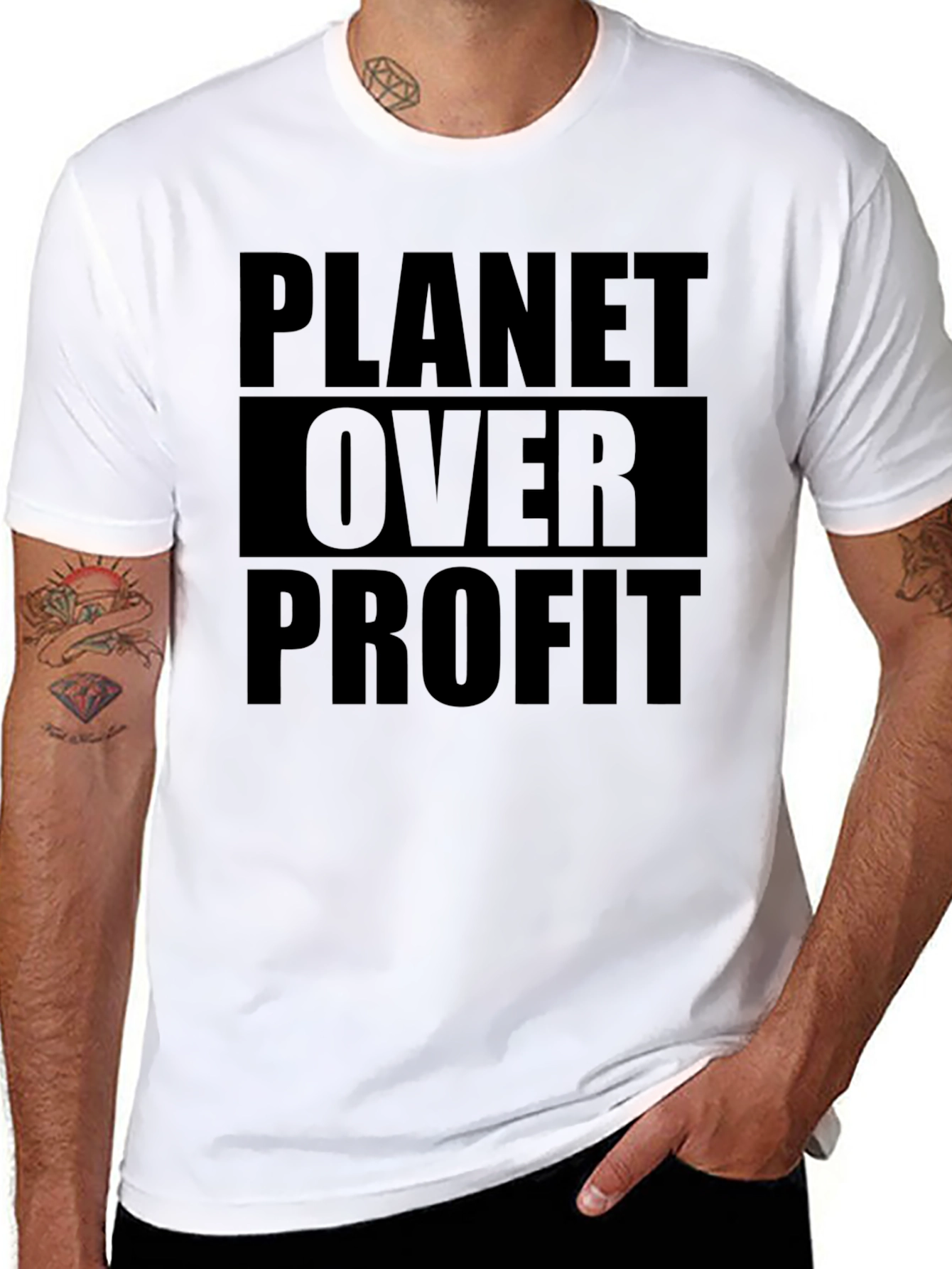 Planet Over Profit Graphic T-Shirt - Eco-Friendly Statement Tee