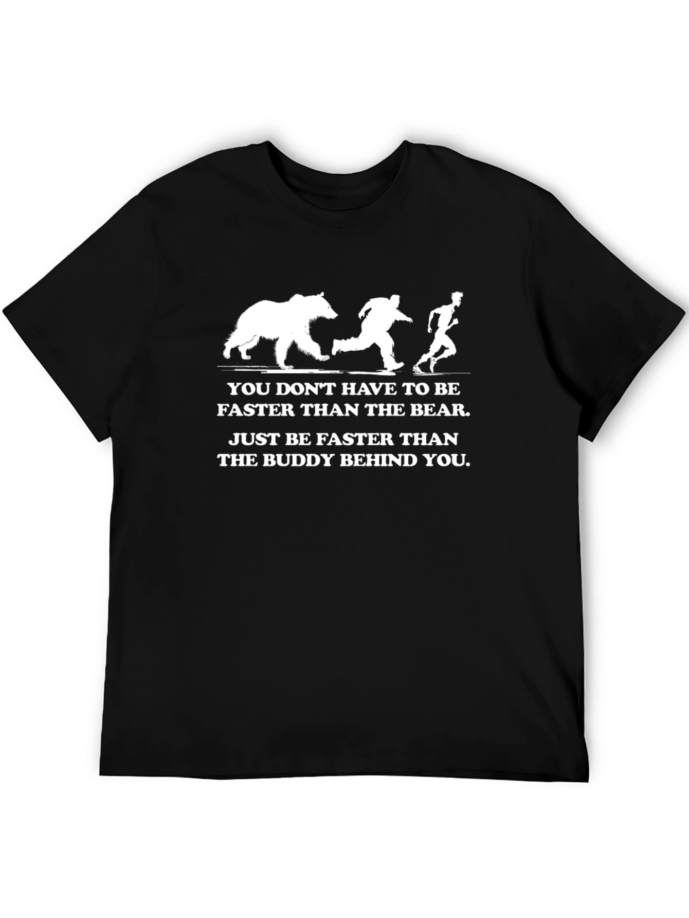 Funny Bear Chase T-Shirt - Outrun the Buddy!