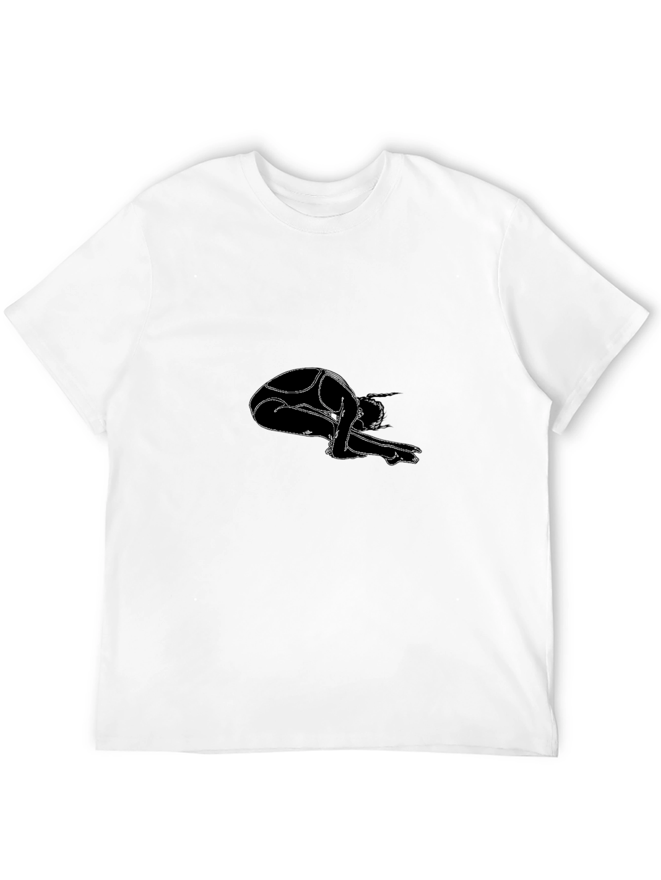 Yoga Pose Graphic Tee - Black Cotton Blend