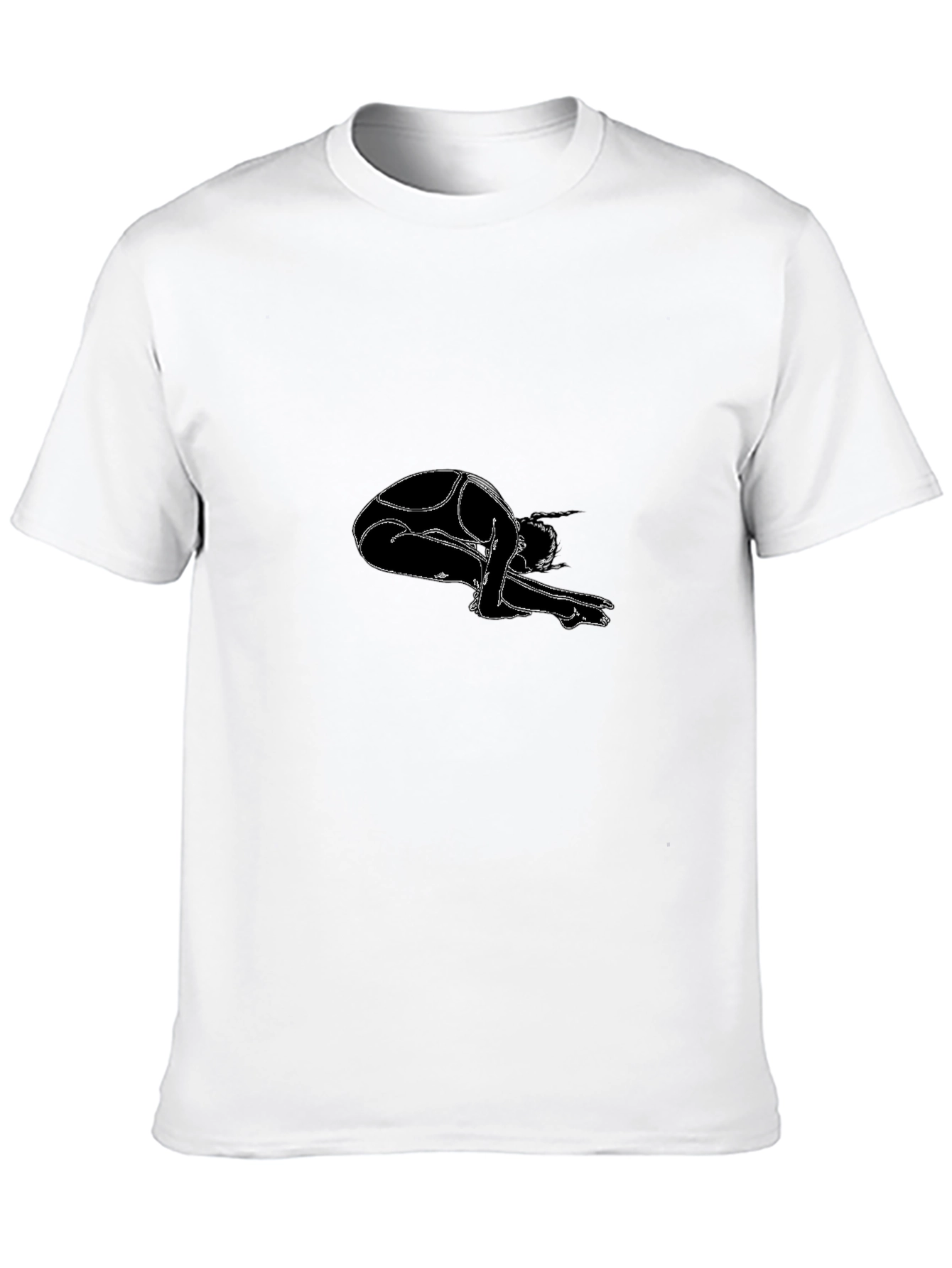 Yoga Pose Graphic Tee - Black Cotton Blend
