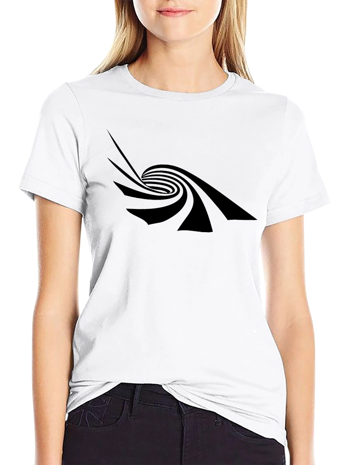 Optical Illusion Black Graphic Tee - Mens Stylish T-Shirt