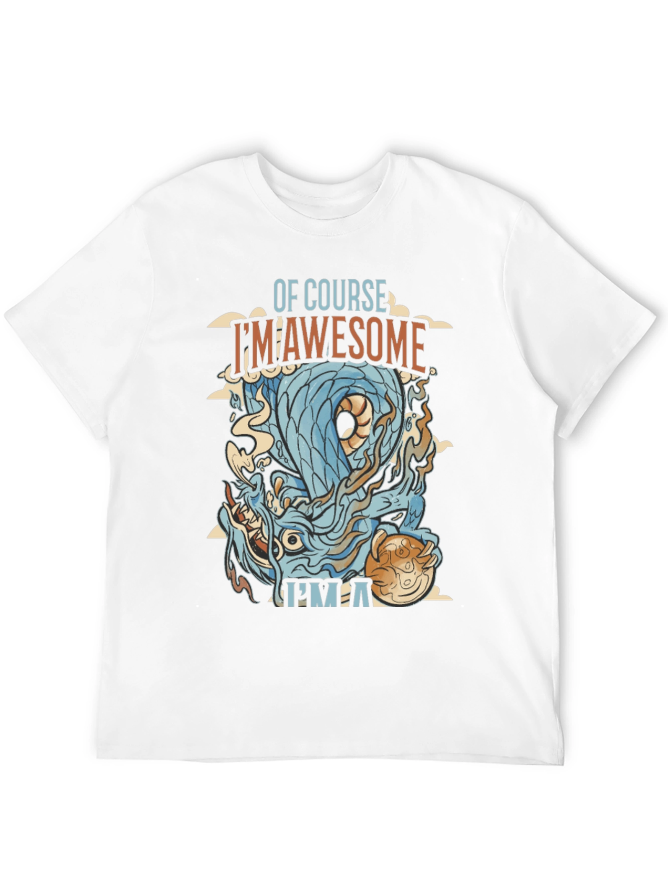 Awesome Dragon Graphic Tee - Mens Black T-Shirt