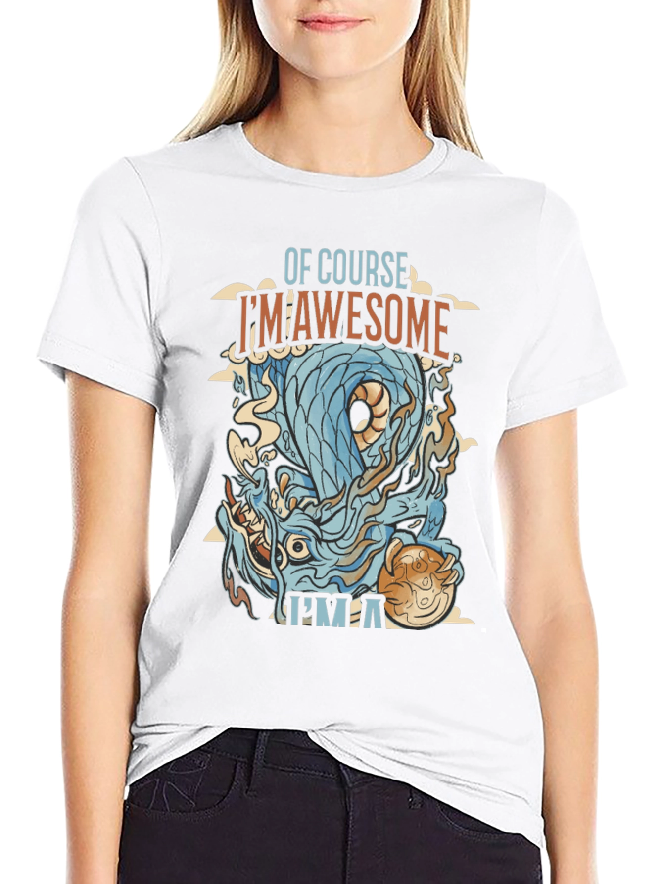 Awesome Dragon Graphic Tee - Mens Black T-Shirt