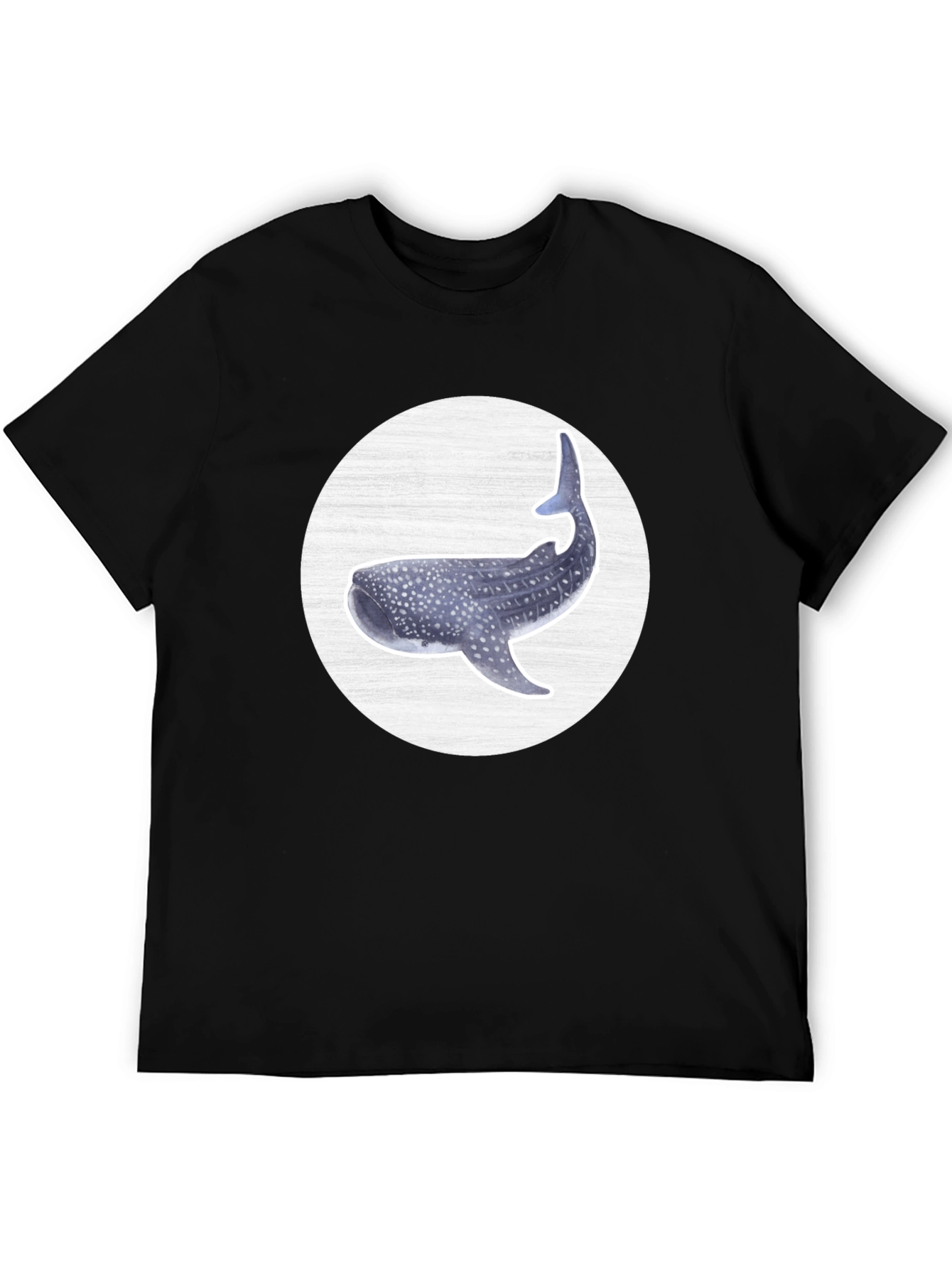 Whale Shark Graphic Tee - Black Cotton T-Shirt