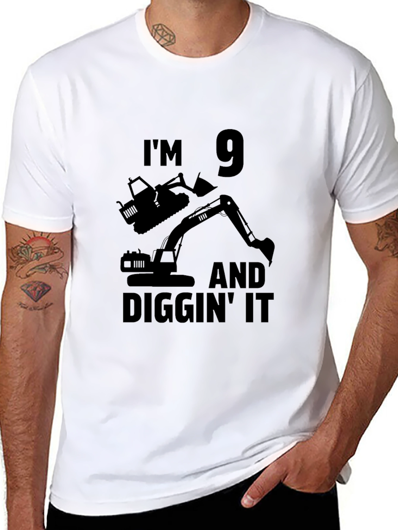 Im 9 Diggin It Birthday Excavator T-Shirt