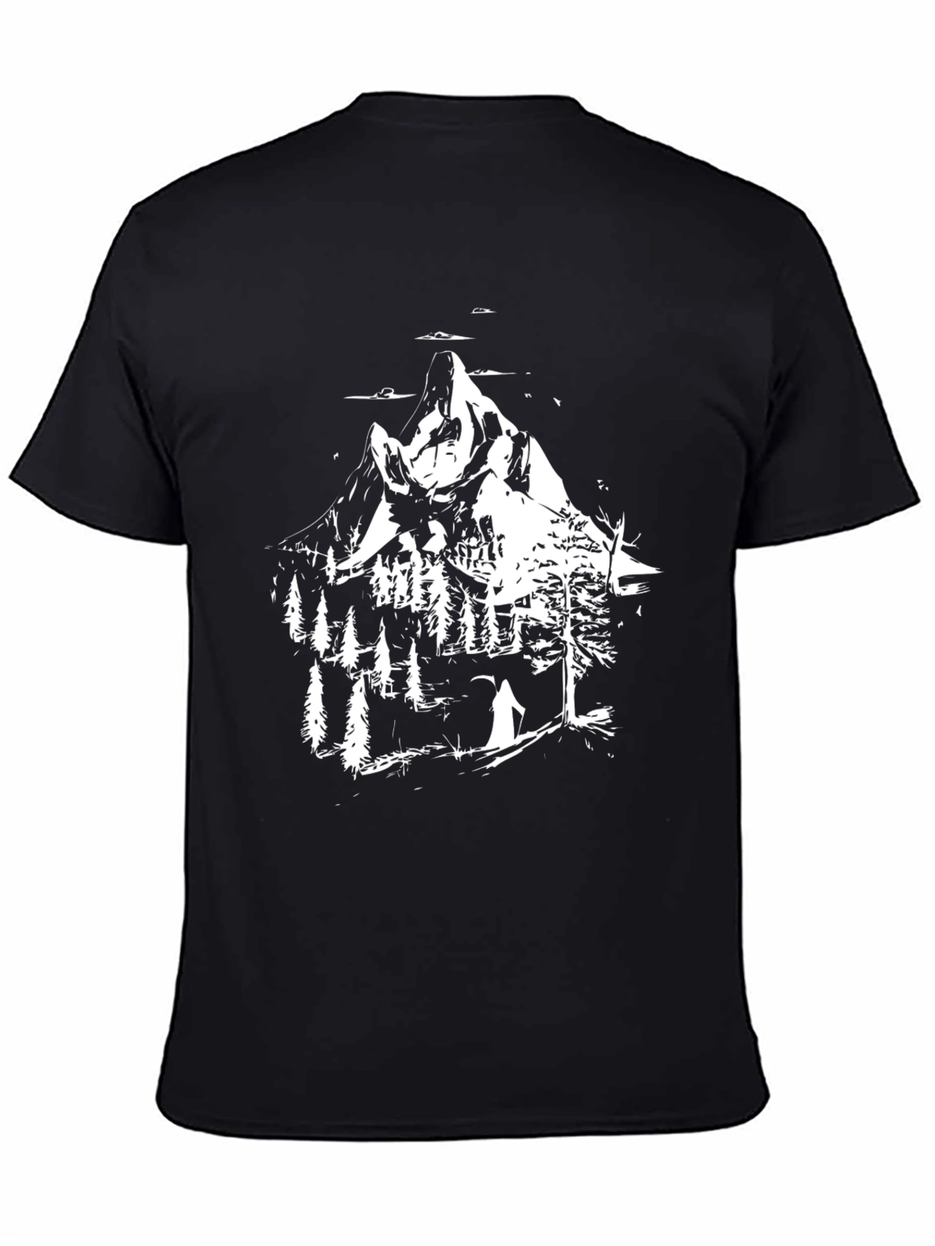 Mountain Scene Black T-Shirt